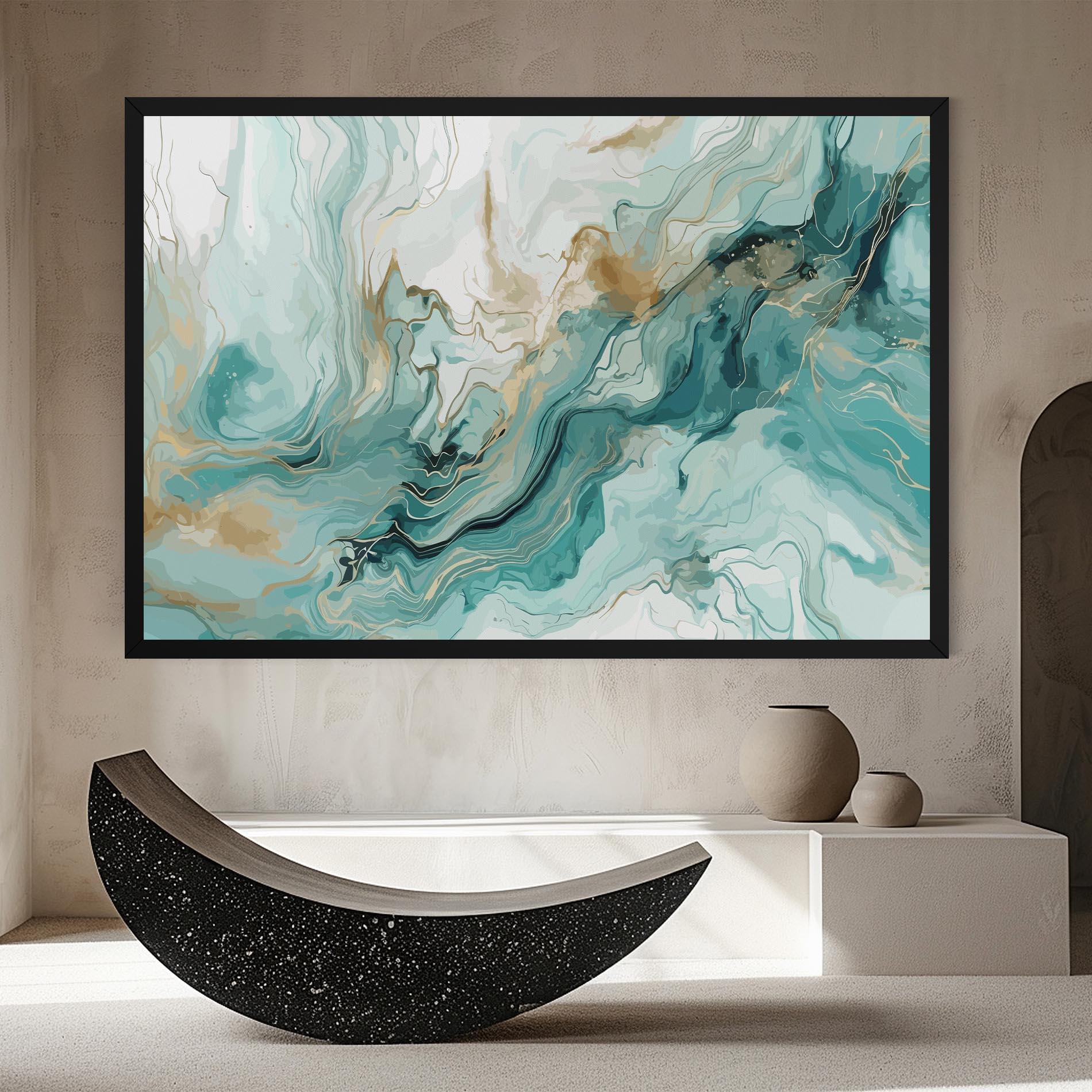 Leinwandbild Green Gold Water mockup 8