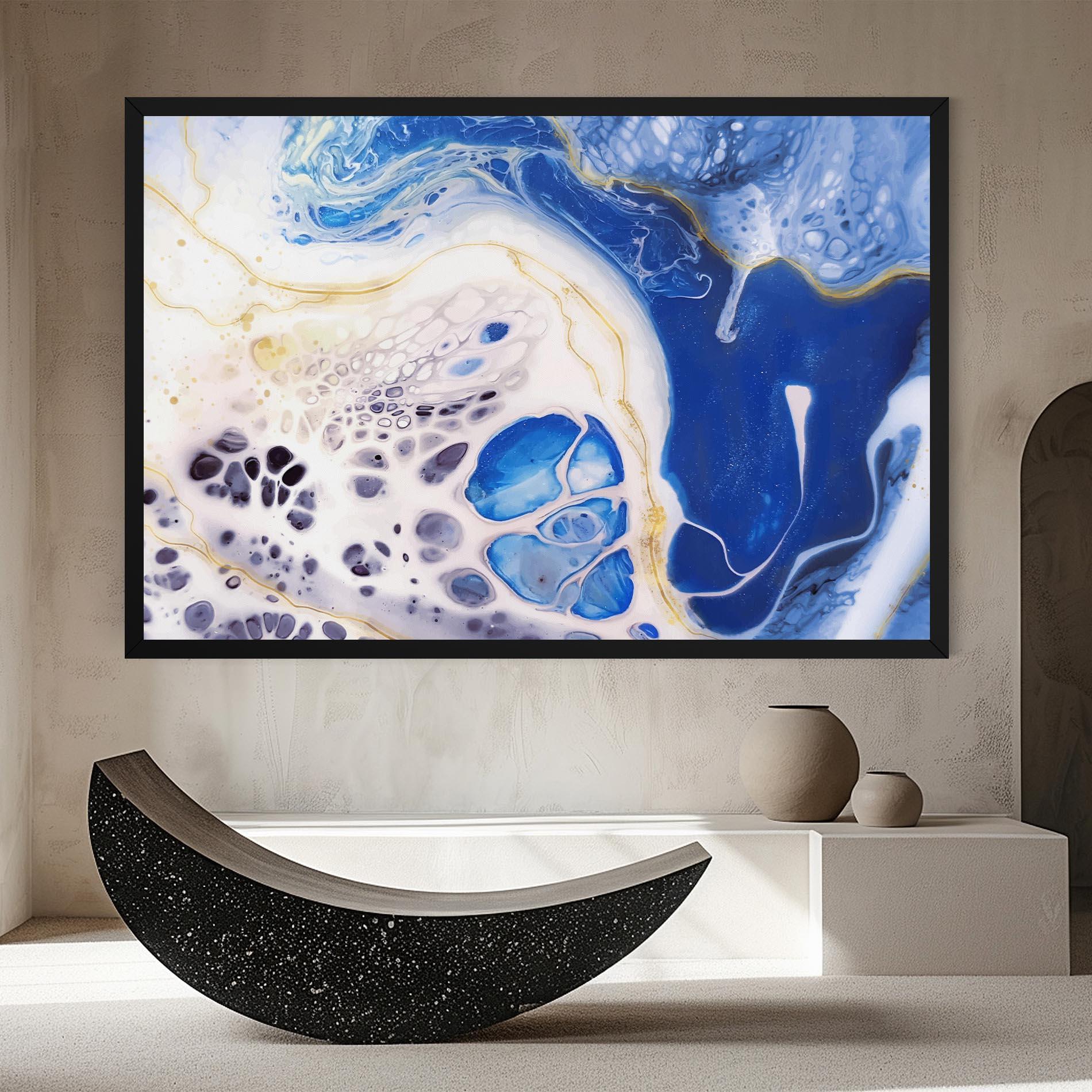 Leinwandbild Water Gold Blue Marble mockup 8