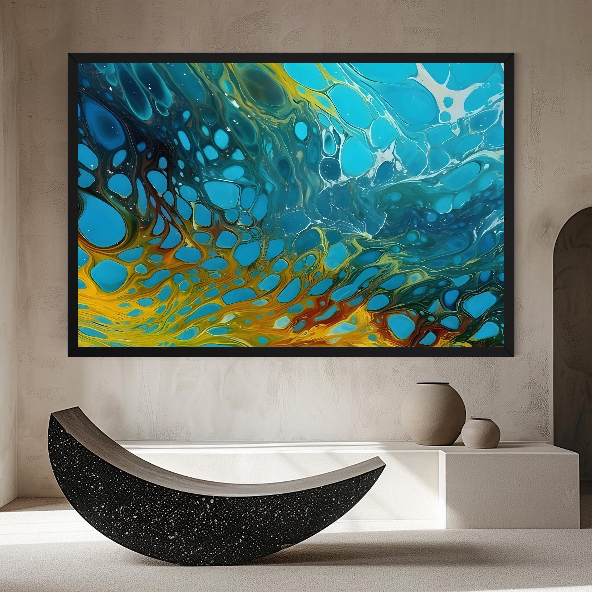 Leinwandbild Yellow Green Ocean mockup 8