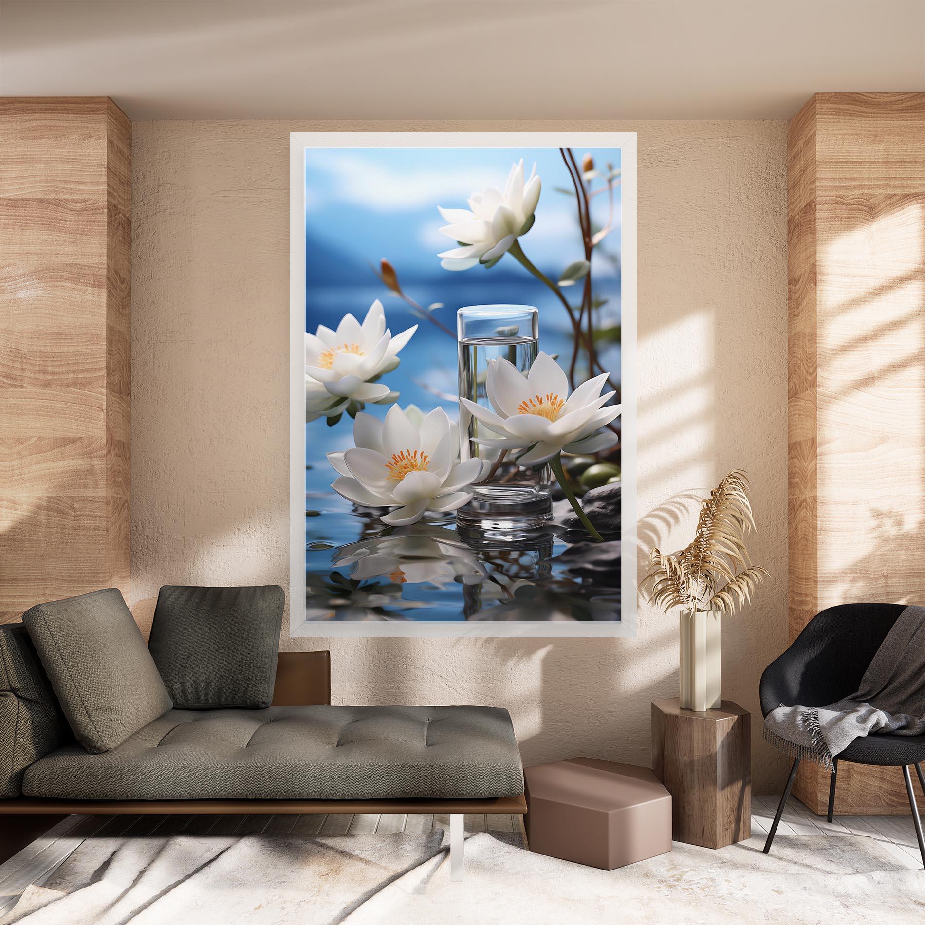 Leinwandbild Flower Water Glass mockup 8