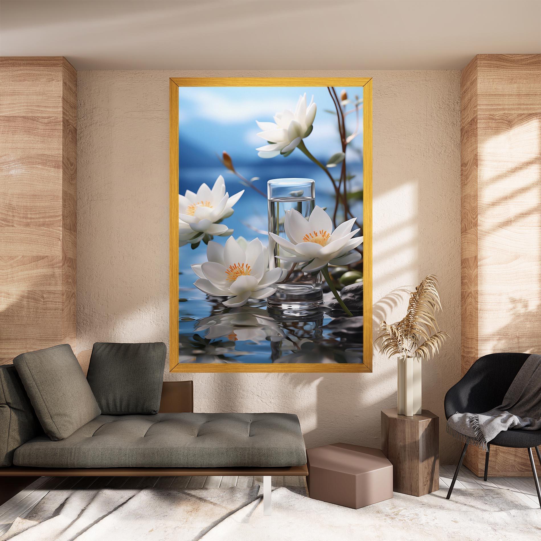 Leinwandbild Flower Water Glass mockup 8