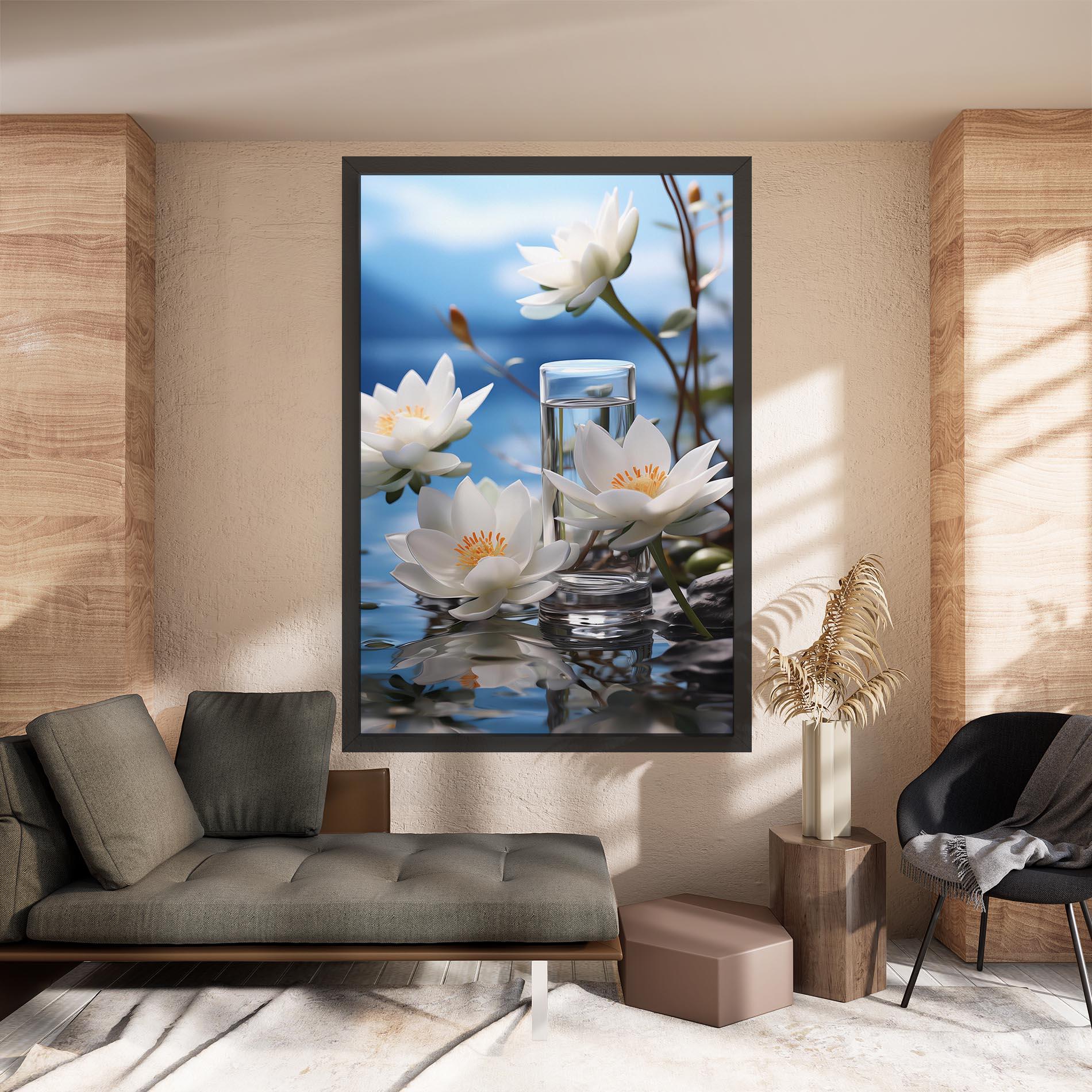 Leinwandbild Flower Water Glass mockup 8