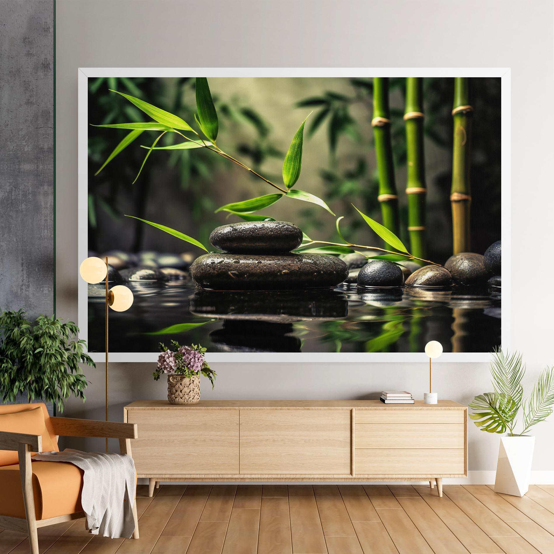 Leinwandbild Bamboo Plant Water mockup 9