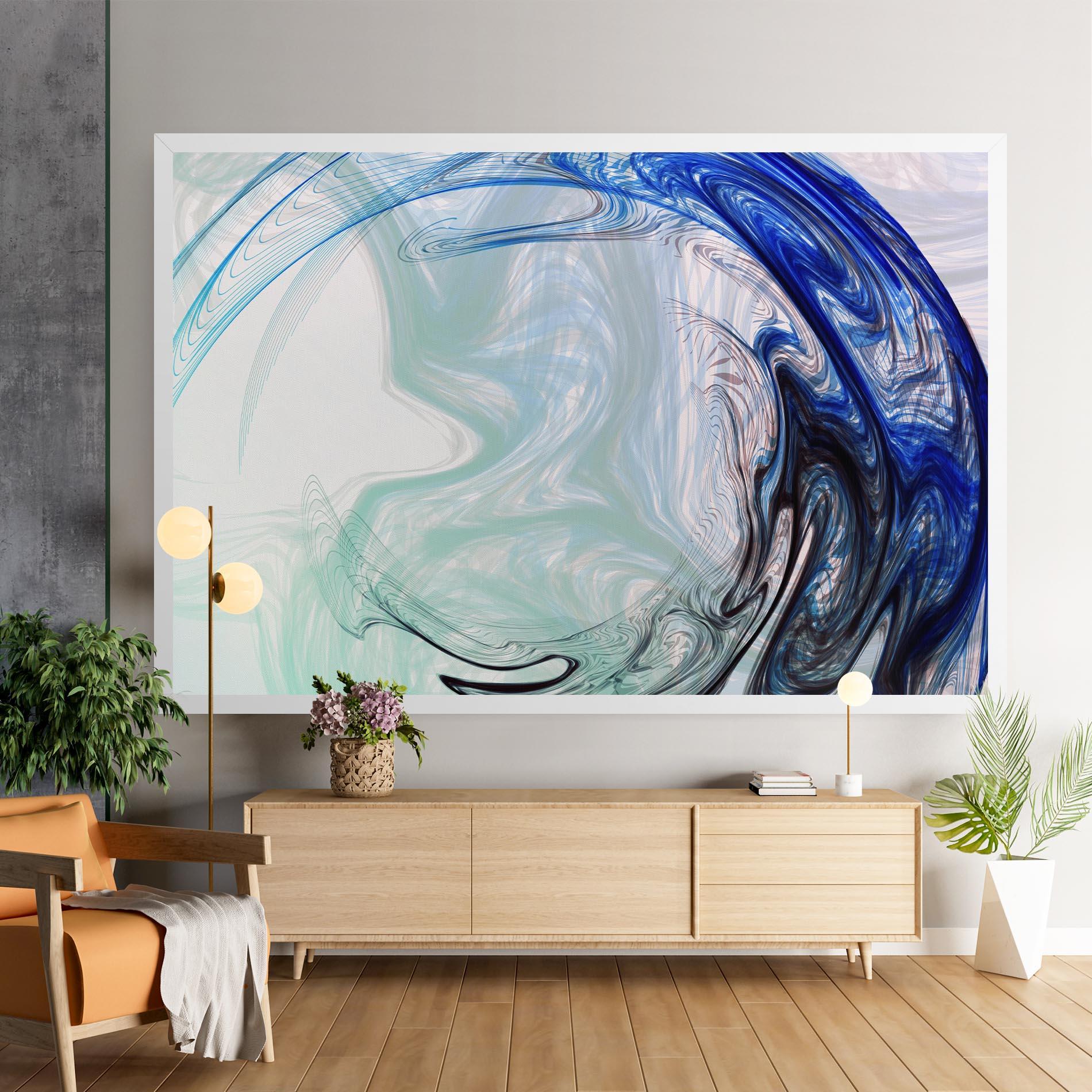 Leinwandbild Blue Black Art mockup 9