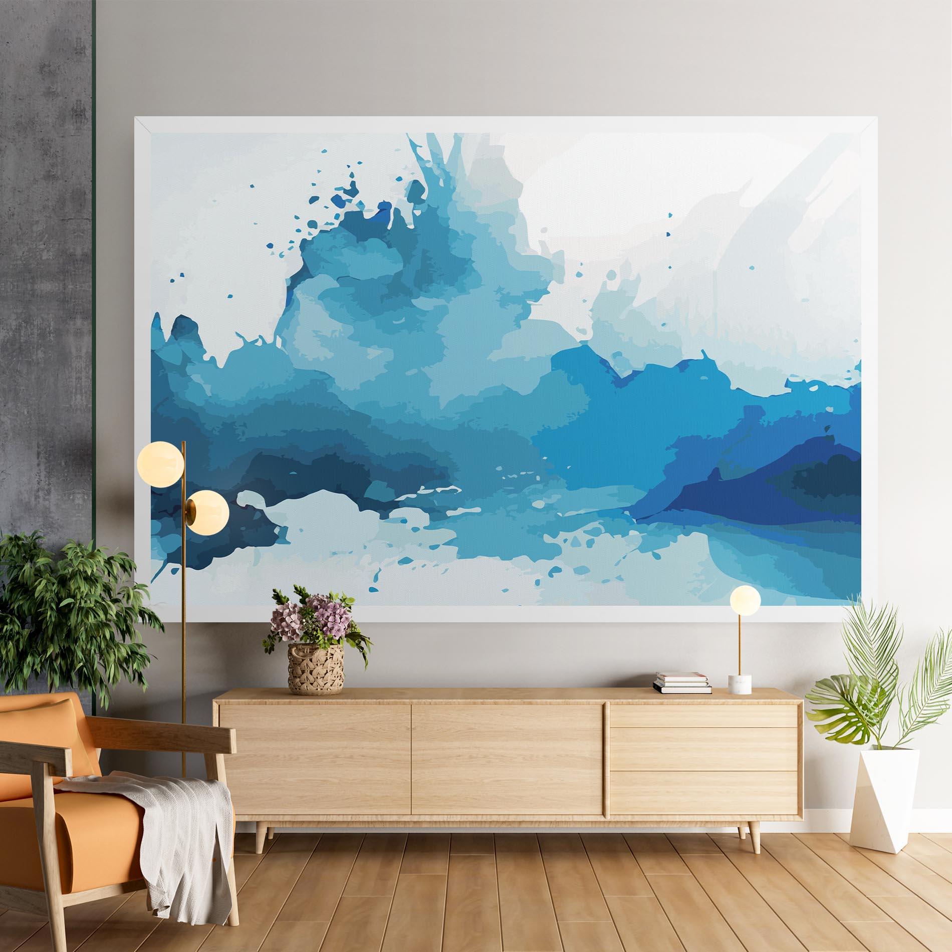 Leinwandbild Blue Water Art mockup 9