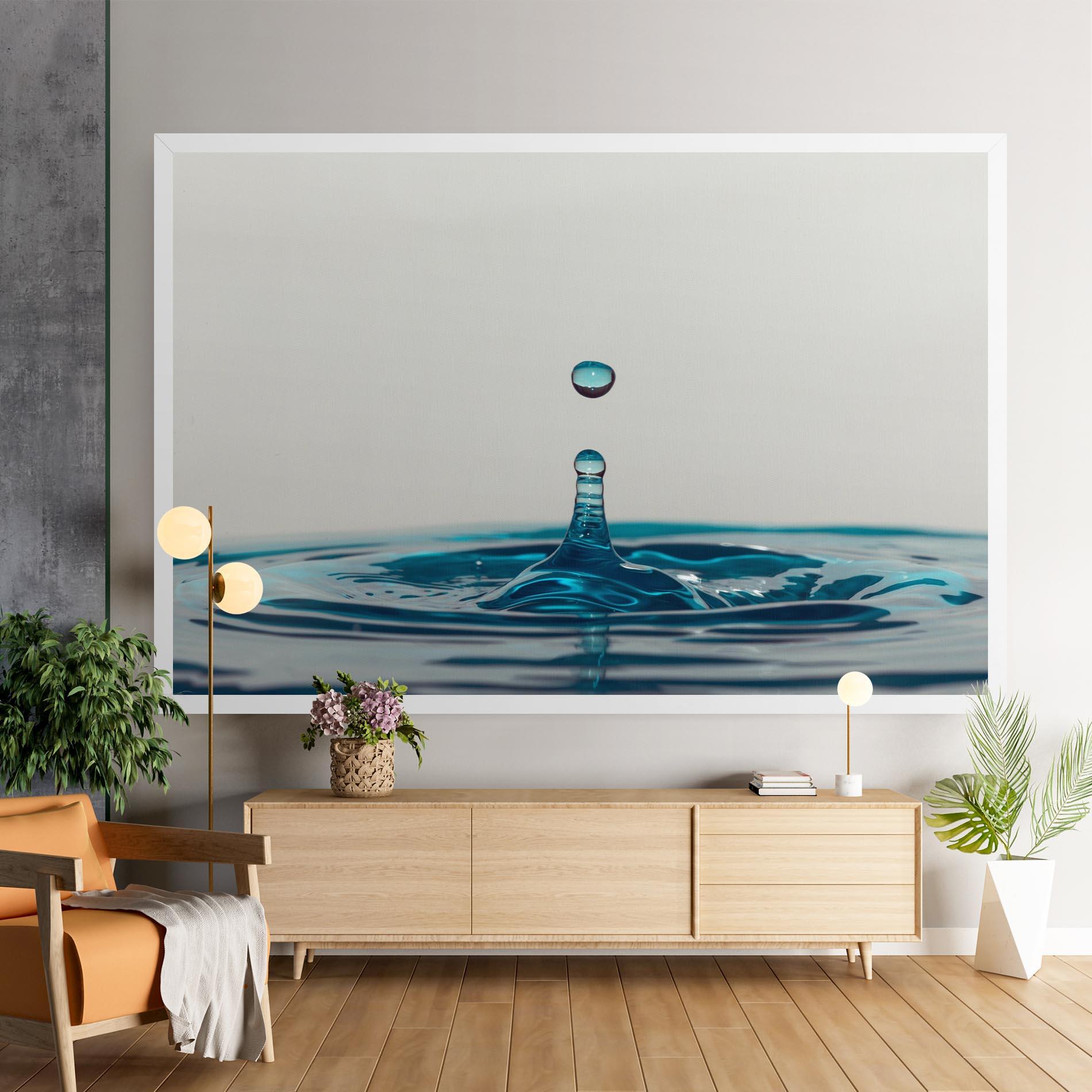 Leinwandbild Blue Water Drop mockup 9