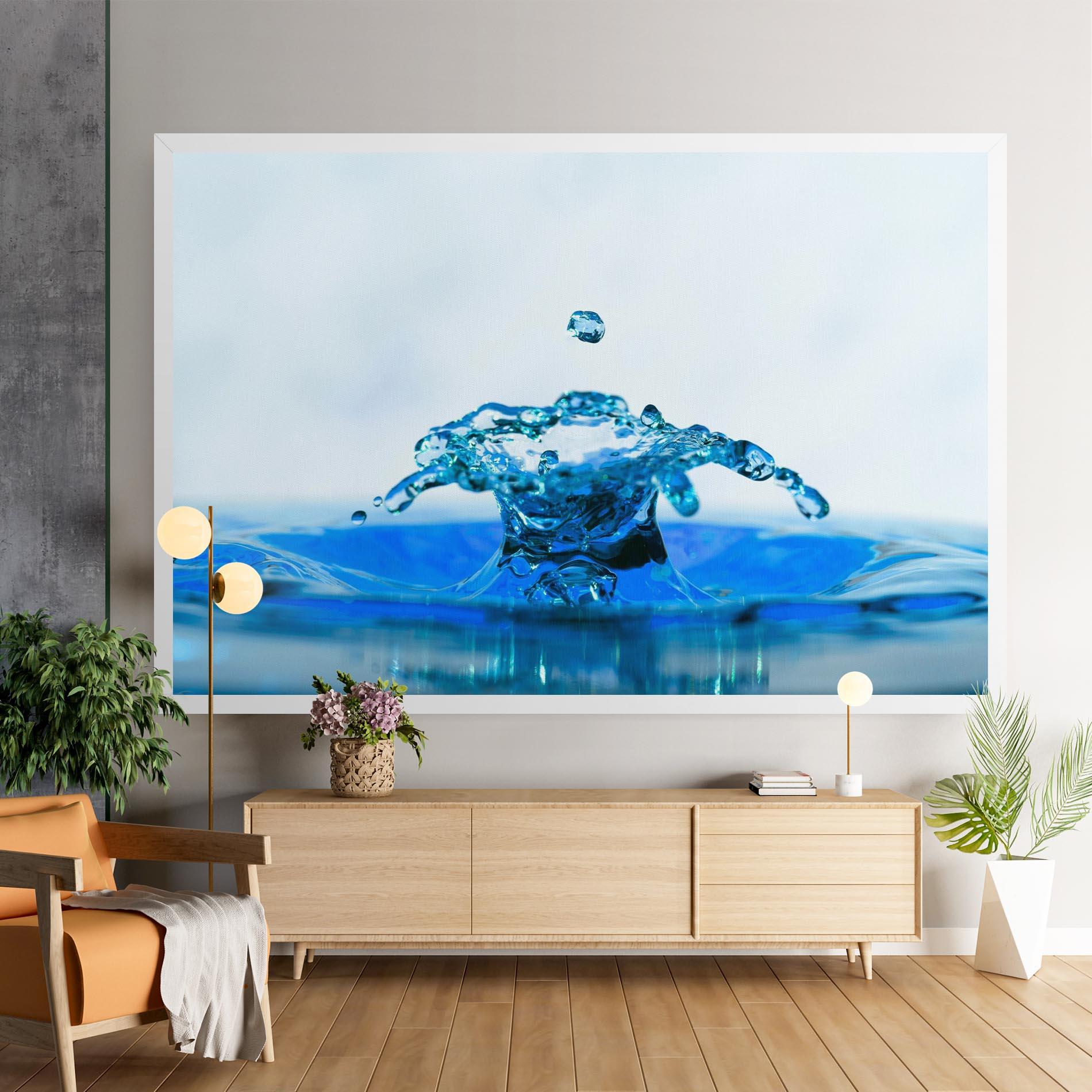 Leinwandbild Blue Water Splash mockup 9