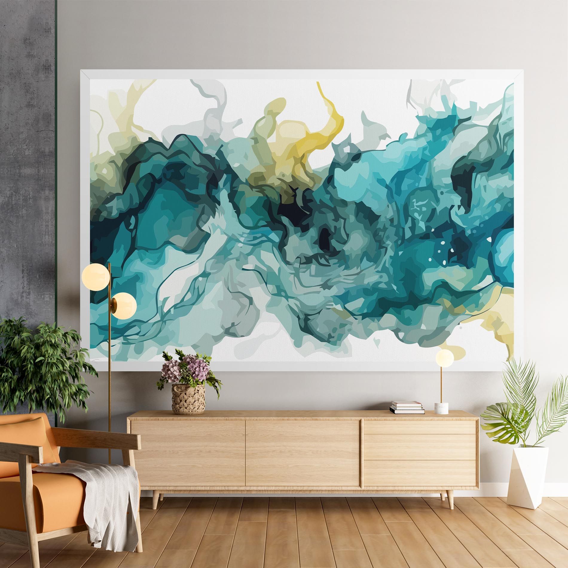 Blue Yellow Art mockup 9