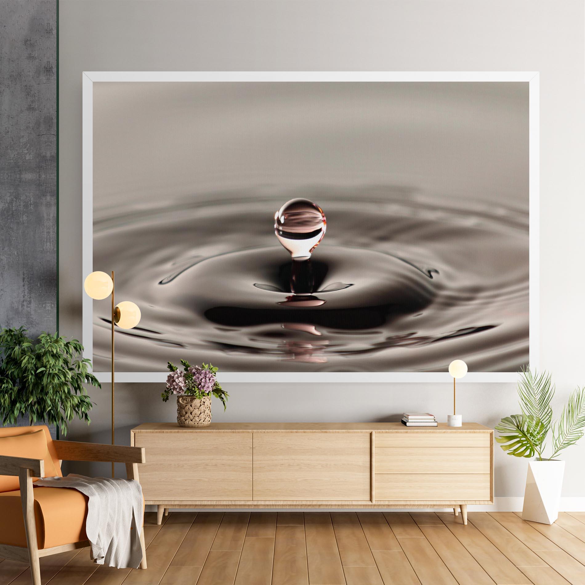 Leinwandbild Close Red Water Drop mockup 9