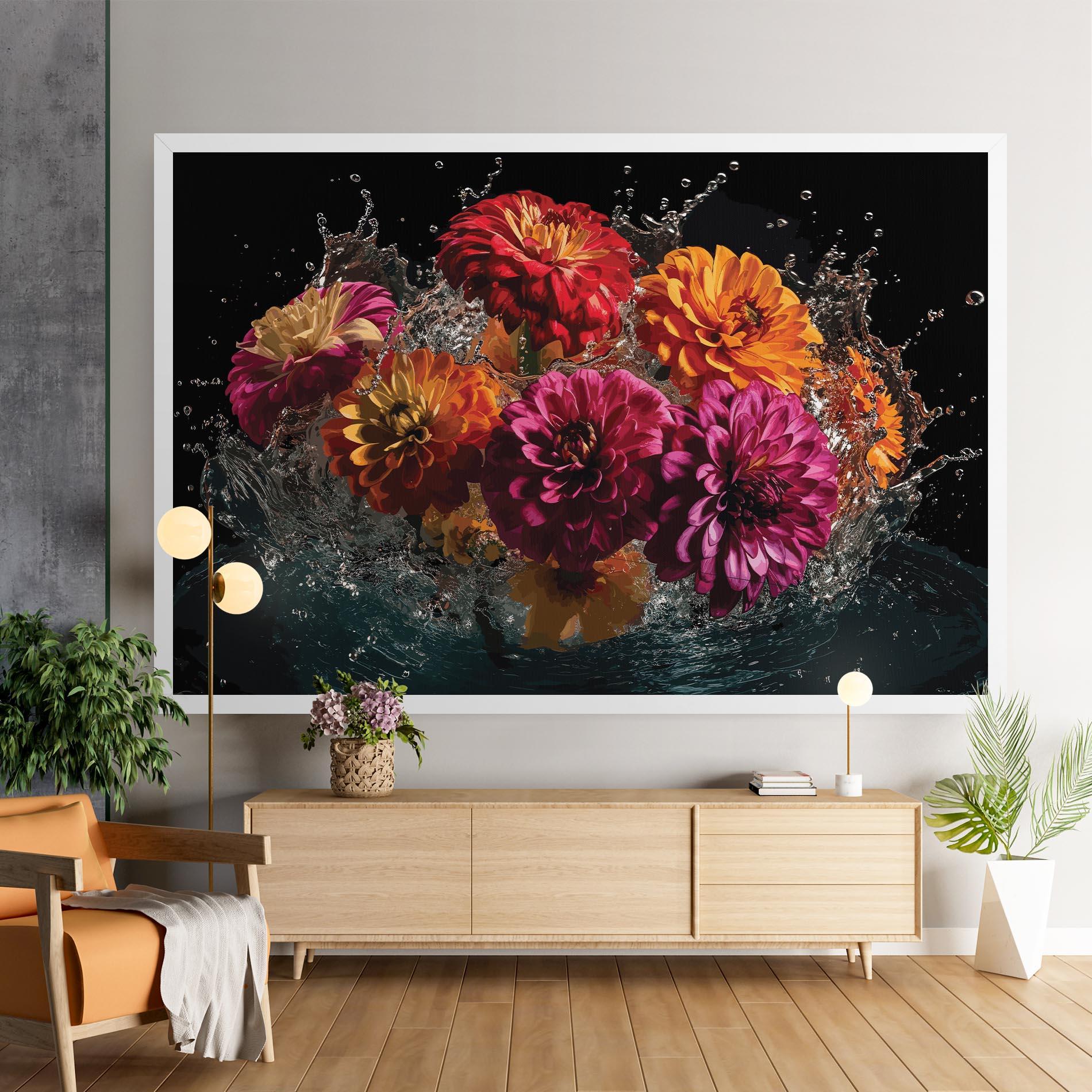 Leinwandbild Flower Water Splash mockup 9