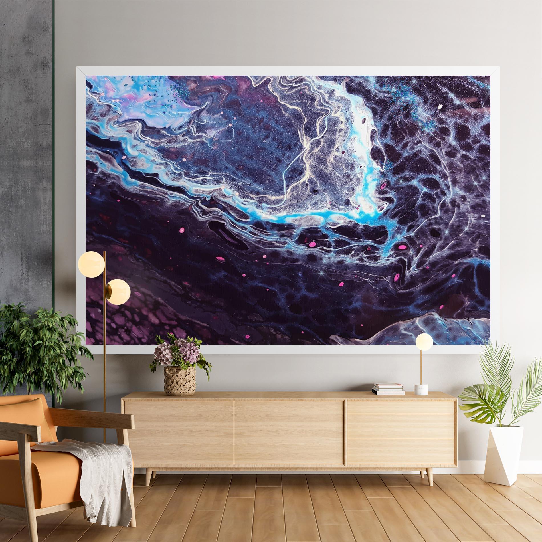 Leinwandbild Purple Blue Water mockup 9