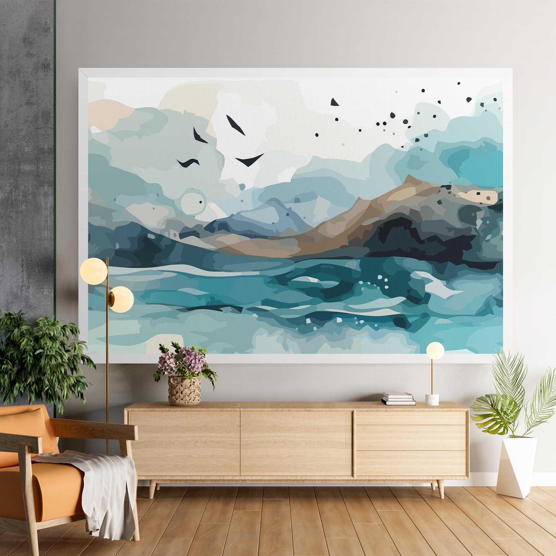 Leinwandbild Water Birds mockup 9