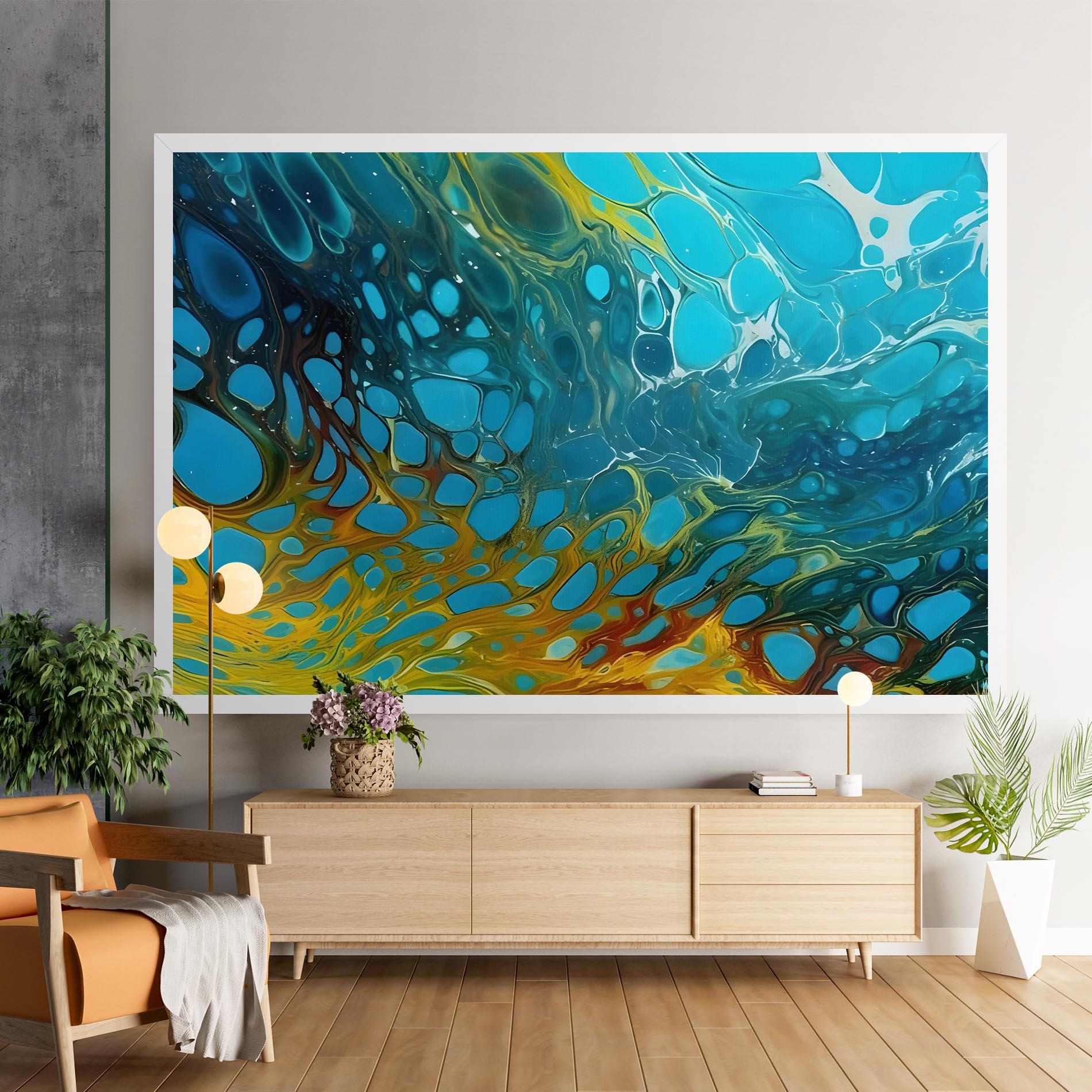 Leinwandbild Yellow Green Ocean mockup 9