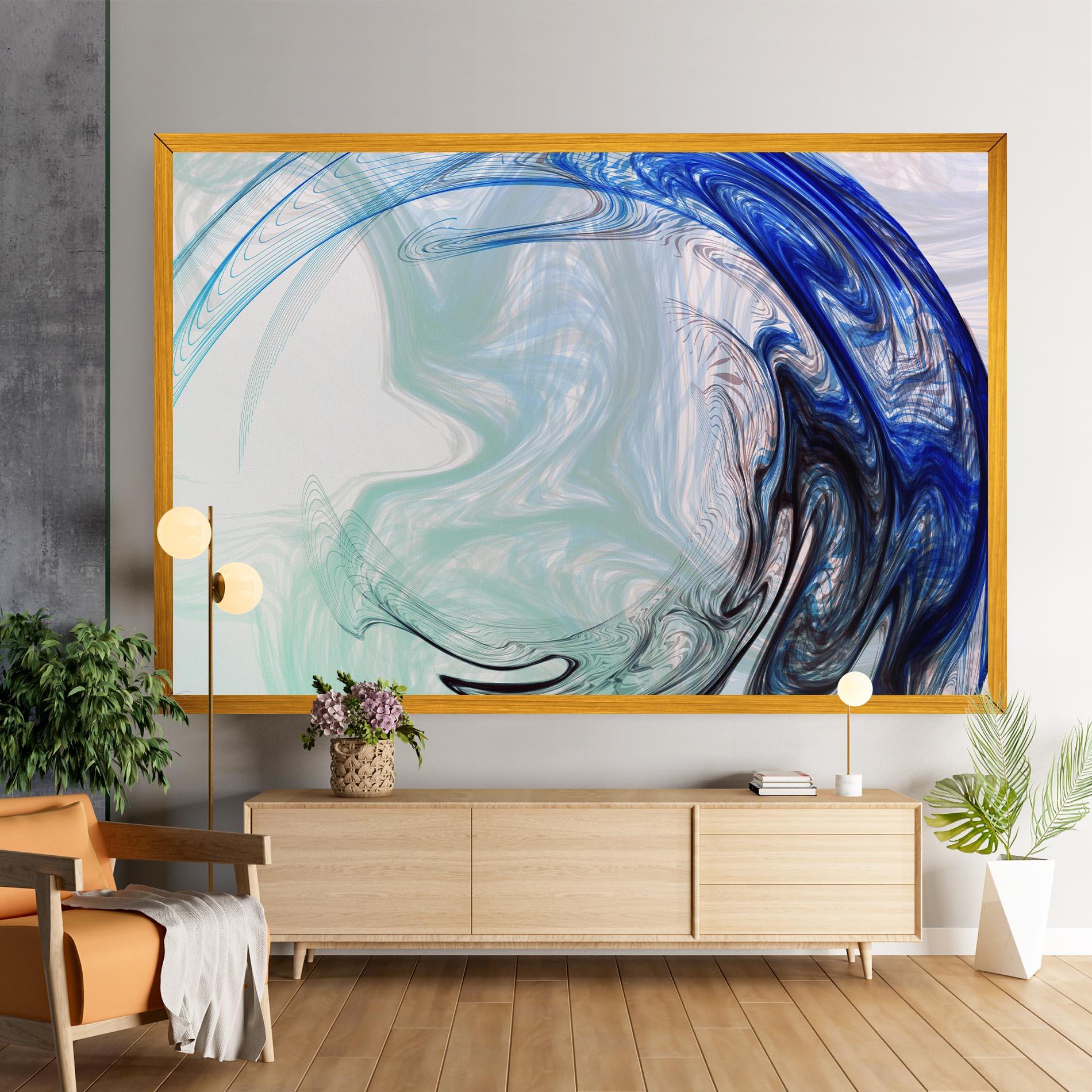 Leinwandbild Blue Black Art mockup 9