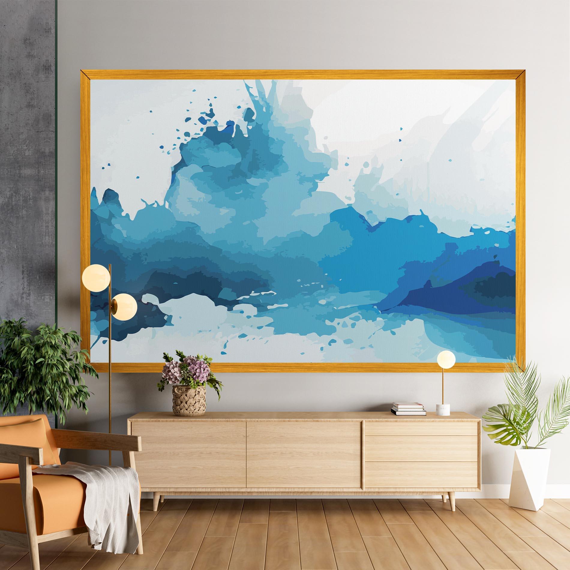 Leinwandbild Blue Water Art mockup 9
