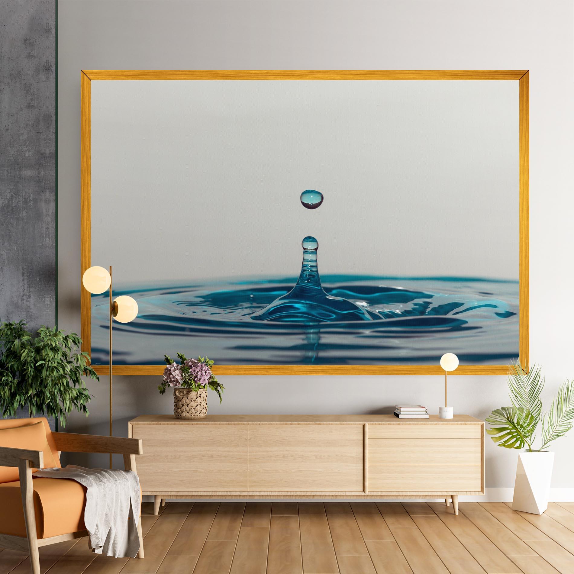 Leinwandbild Blue Water Drop mockup 9
