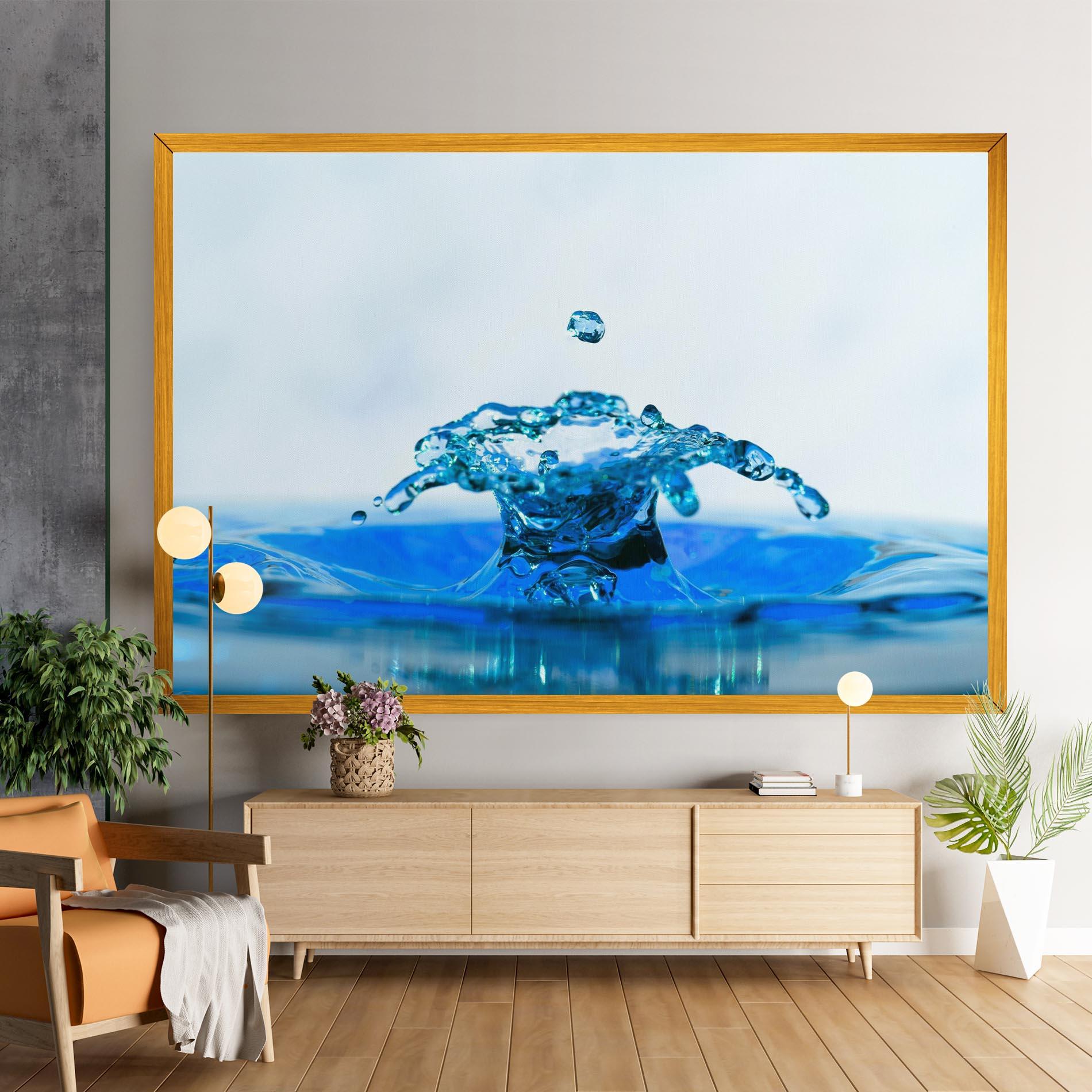 Leinwandbild Blue Water Splash mockup 9
