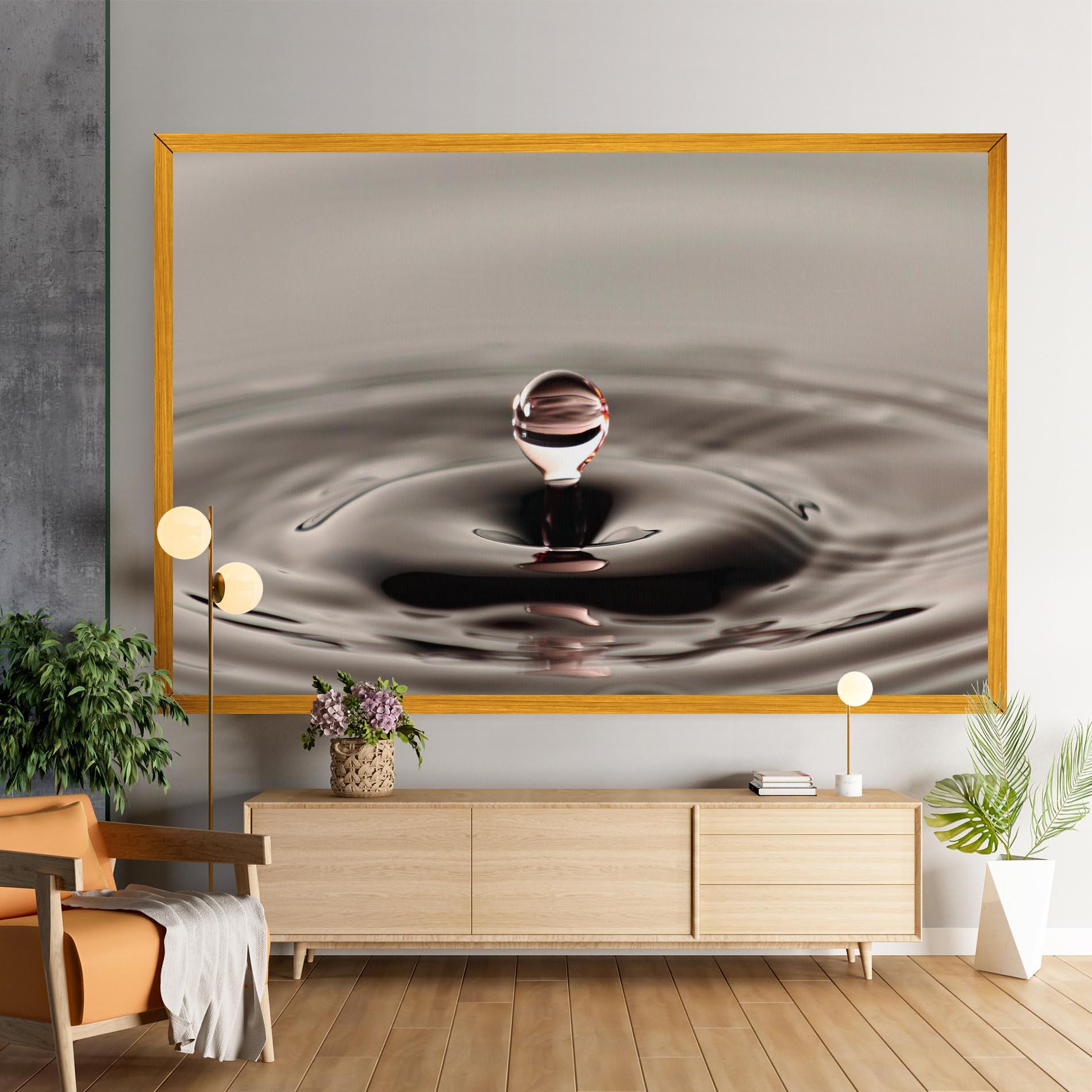 Leinwandbild Close Red Water Drop mockup 9