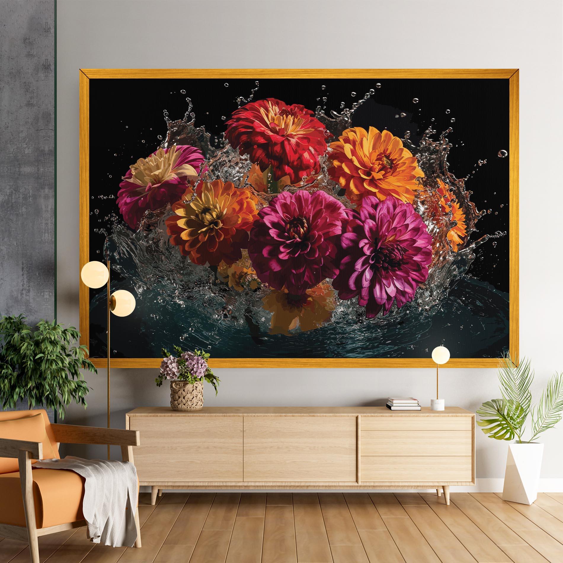 Leinwandbild Flower Water Splash mockup 9