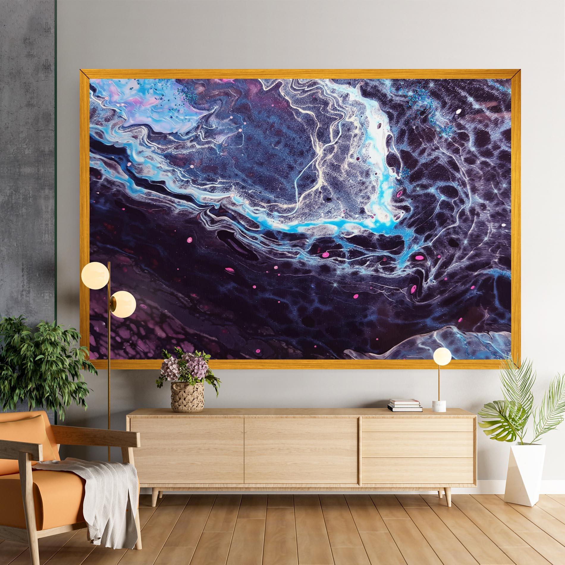 Leinwandbild Purple Blue Water mockup 9