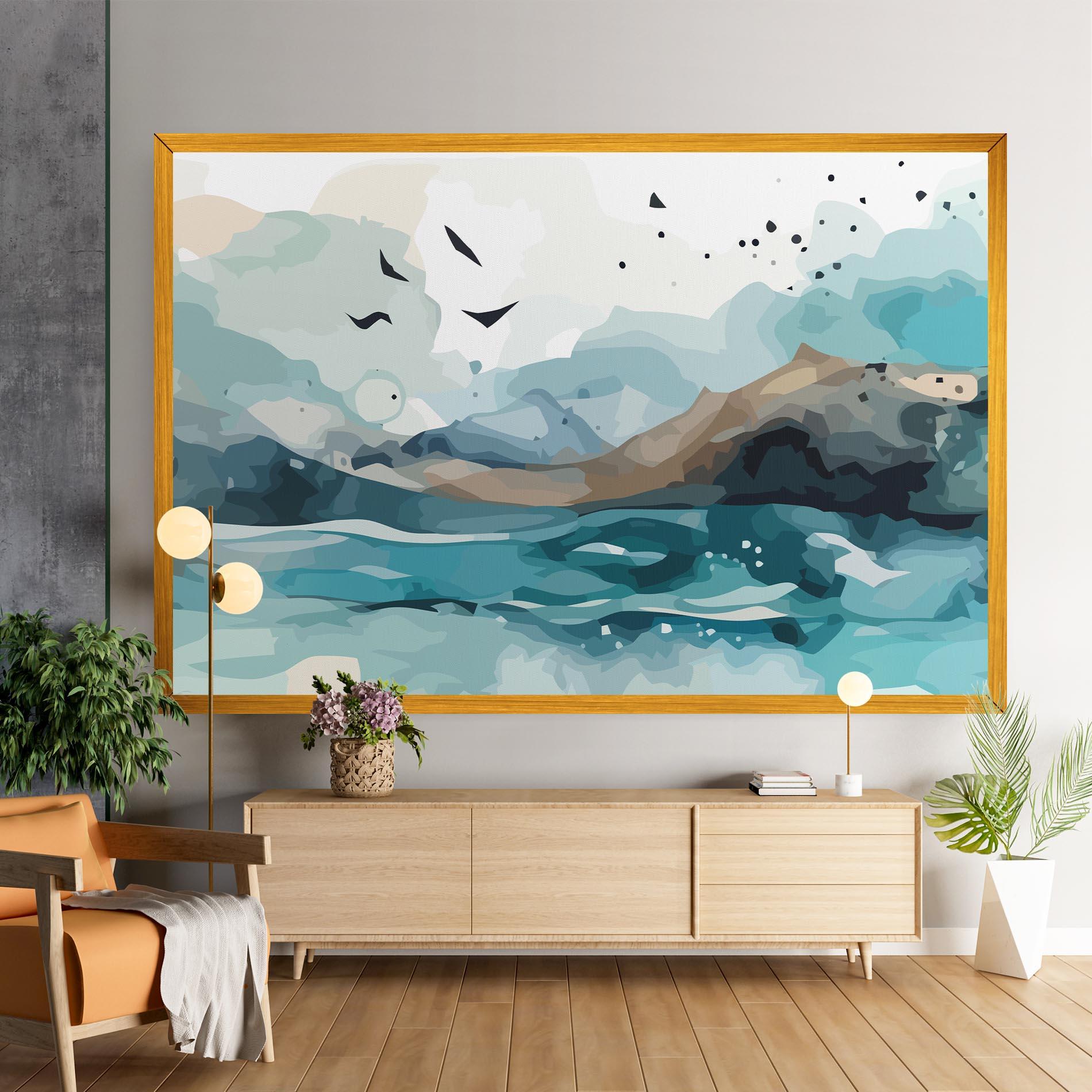 Leinwandbild Water Birds mockup 9