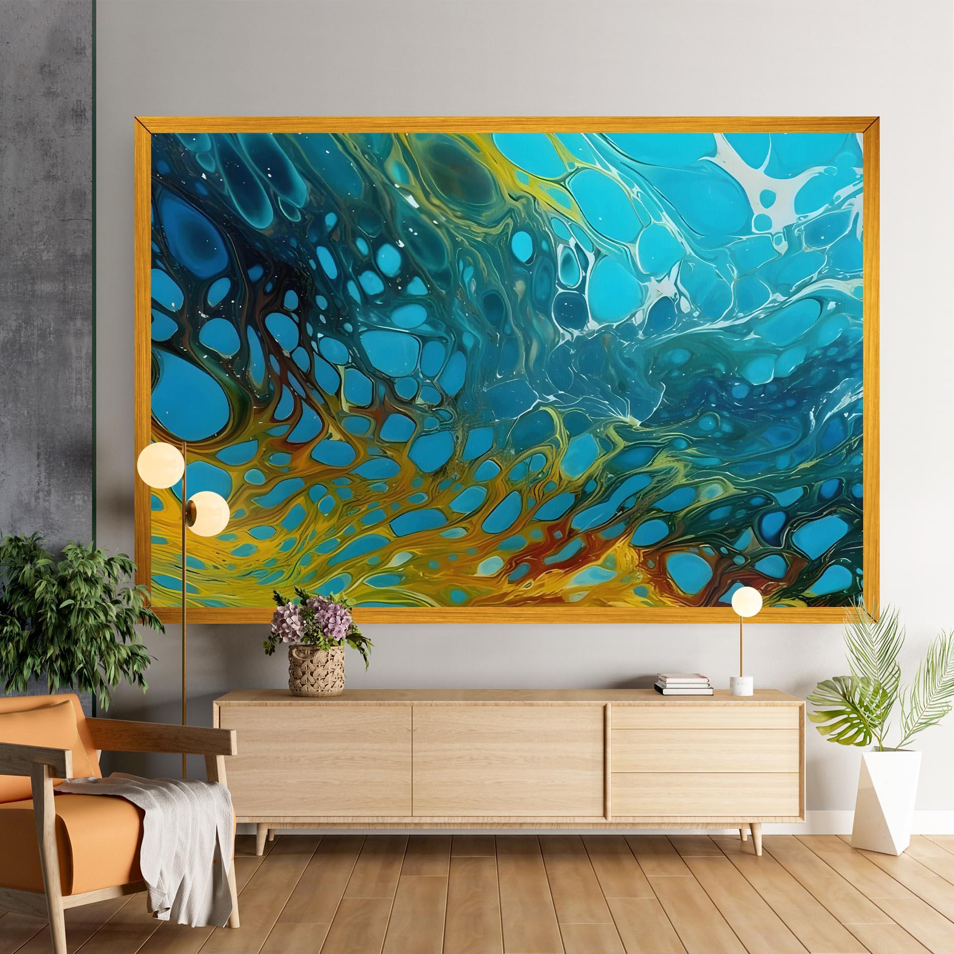 Leinwandbild Yellow Green Ocean mockup 9