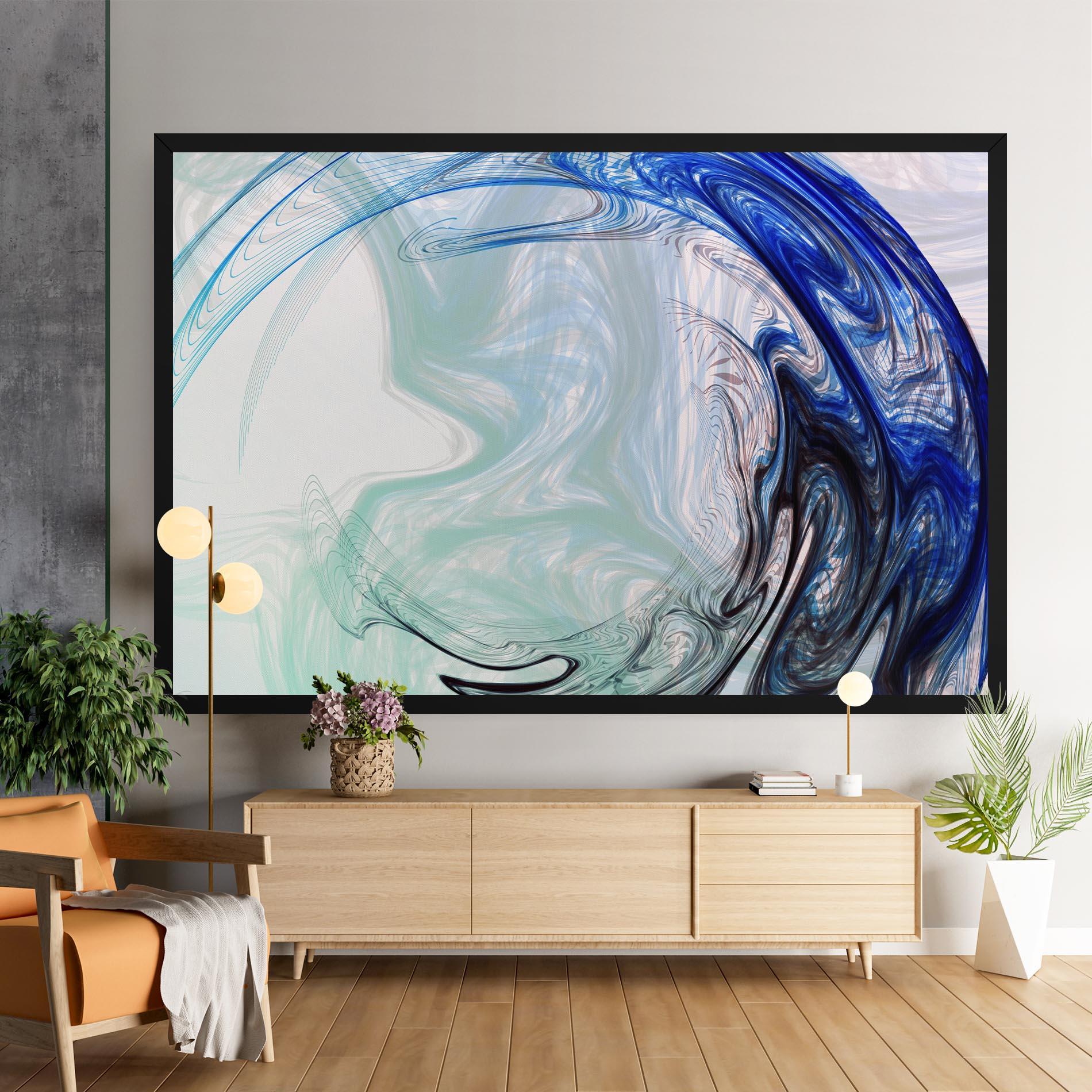 Leinwandbild Blue Black Art mockup 9