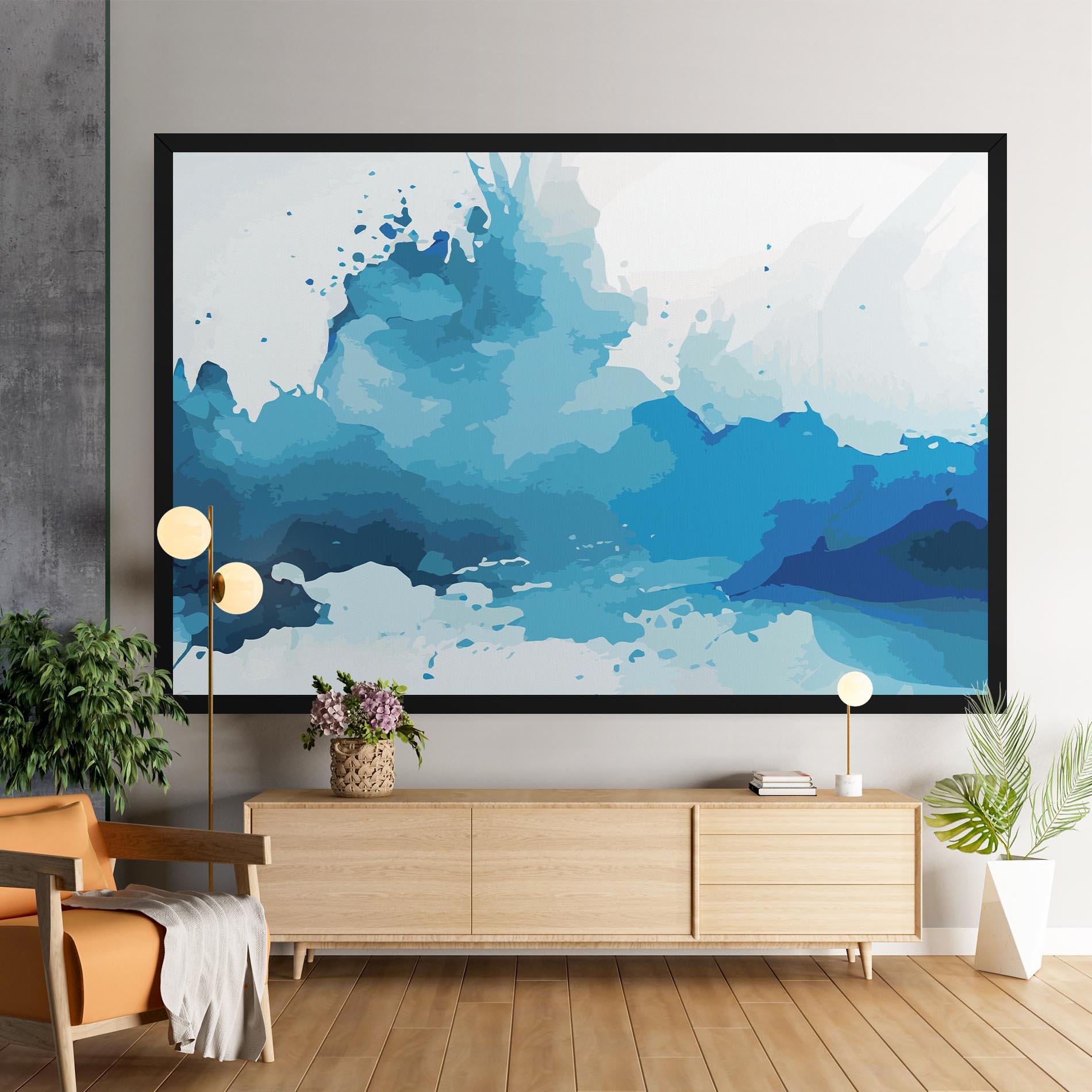 Leinwandbild Blue Water Art mockup 9