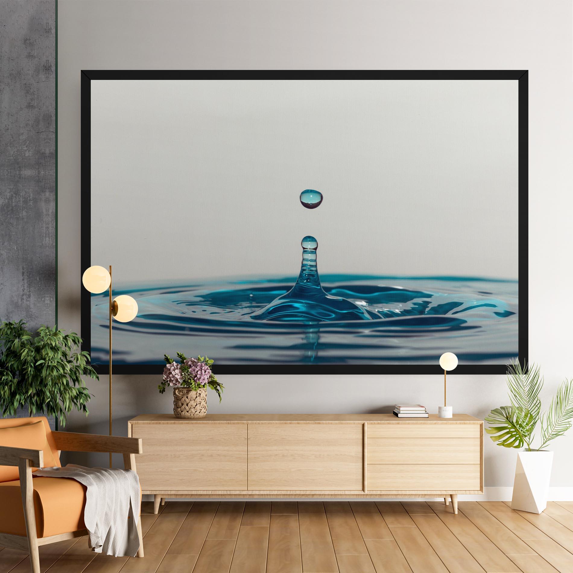 Leinwandbild Blue Water Drop mockup 9