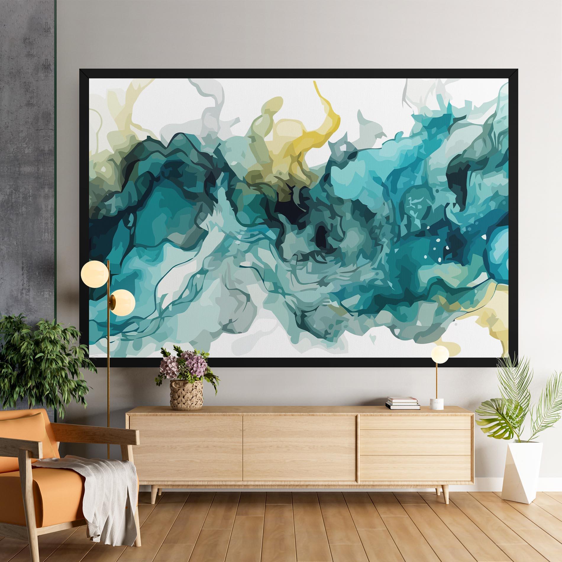 Leinwandbild Blue Yellow Art mockup 9