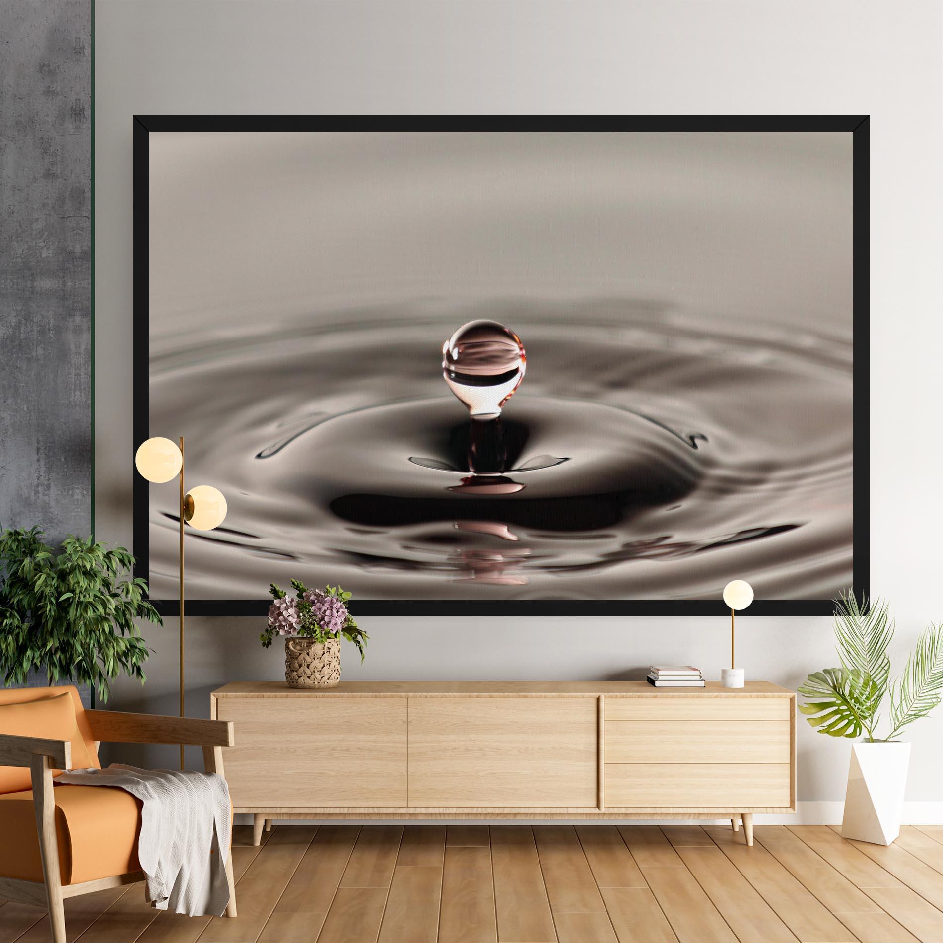 Leinwandbild Close Red Water Drop mockup 9
