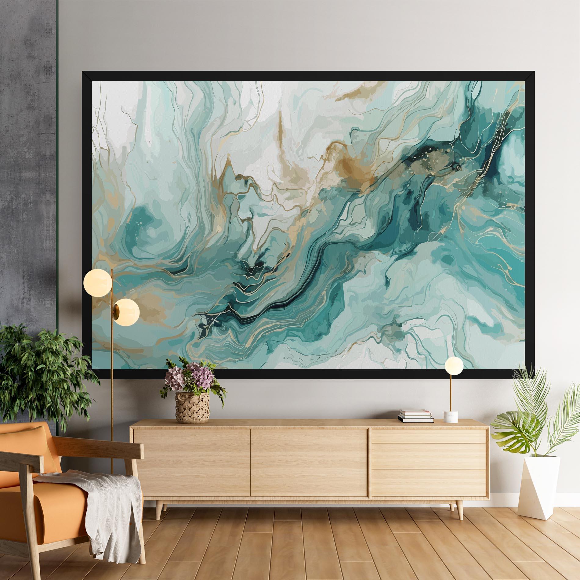 Leinwandbild Green Gold Water mockup 9