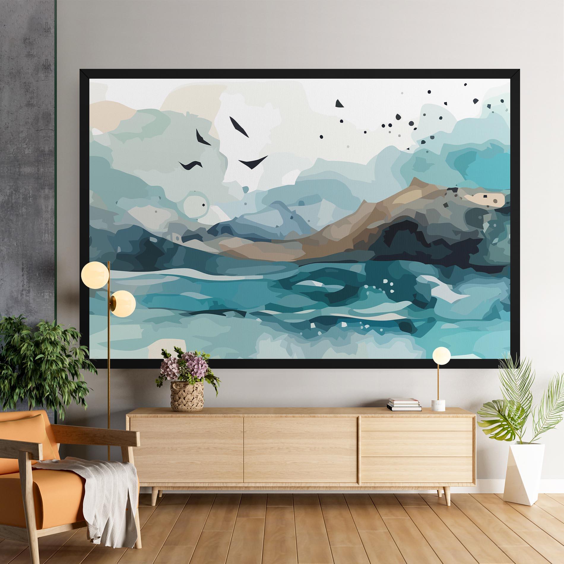 Leinwandbild Water Birds mockup 9