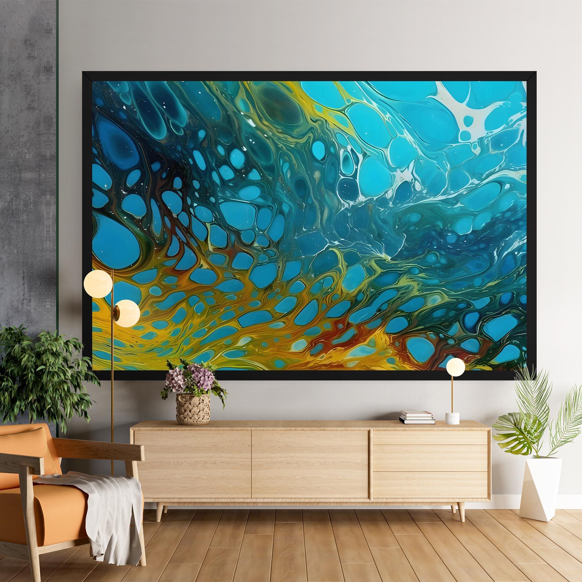 Leinwandbild Yellow Green Ocean mockup 9