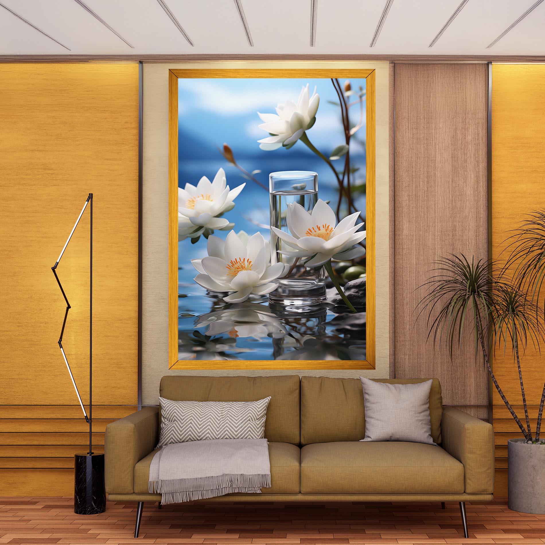 Leinwandbild Flower Water Glass mockup 9