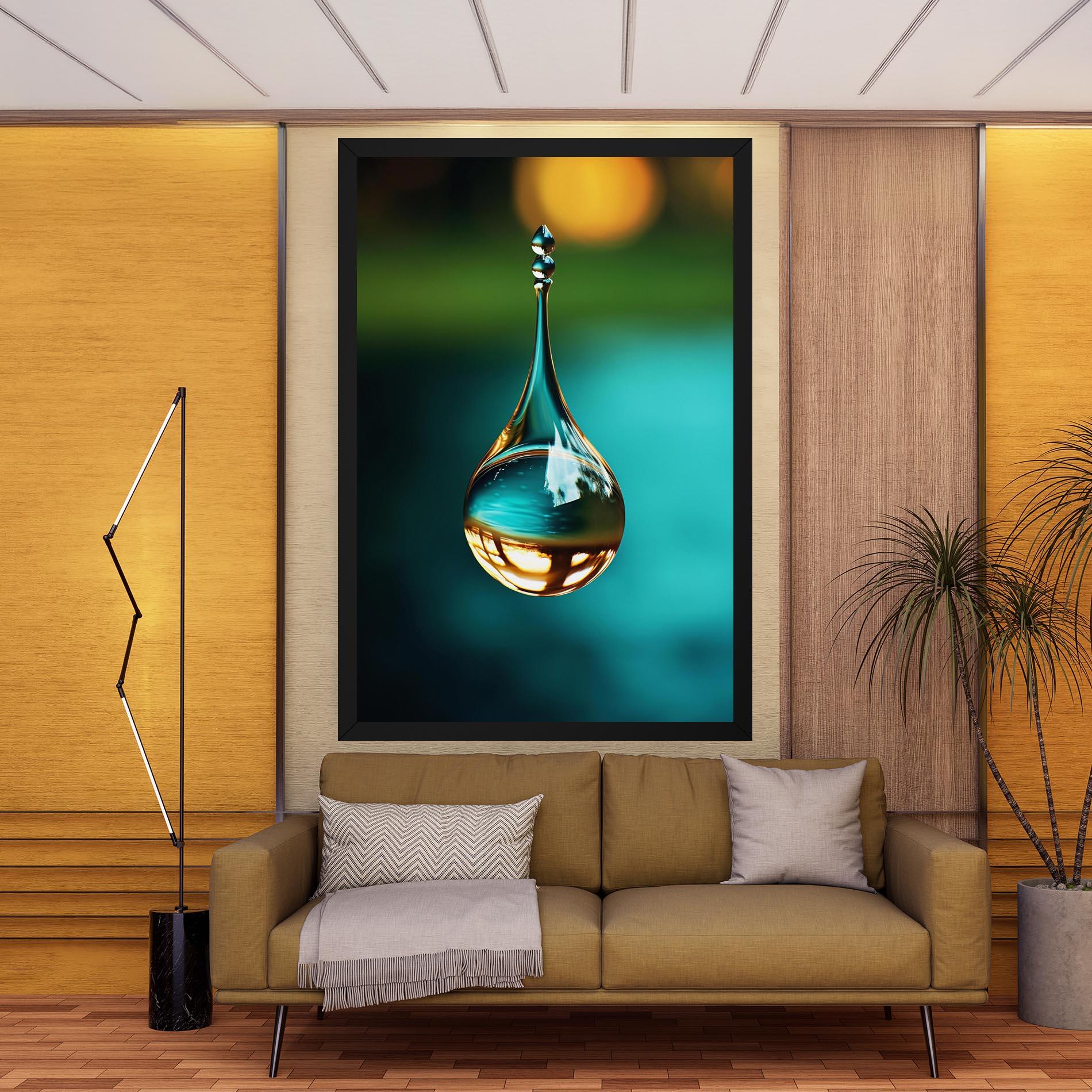 Leinwandbild Big Green Drop mockup 9