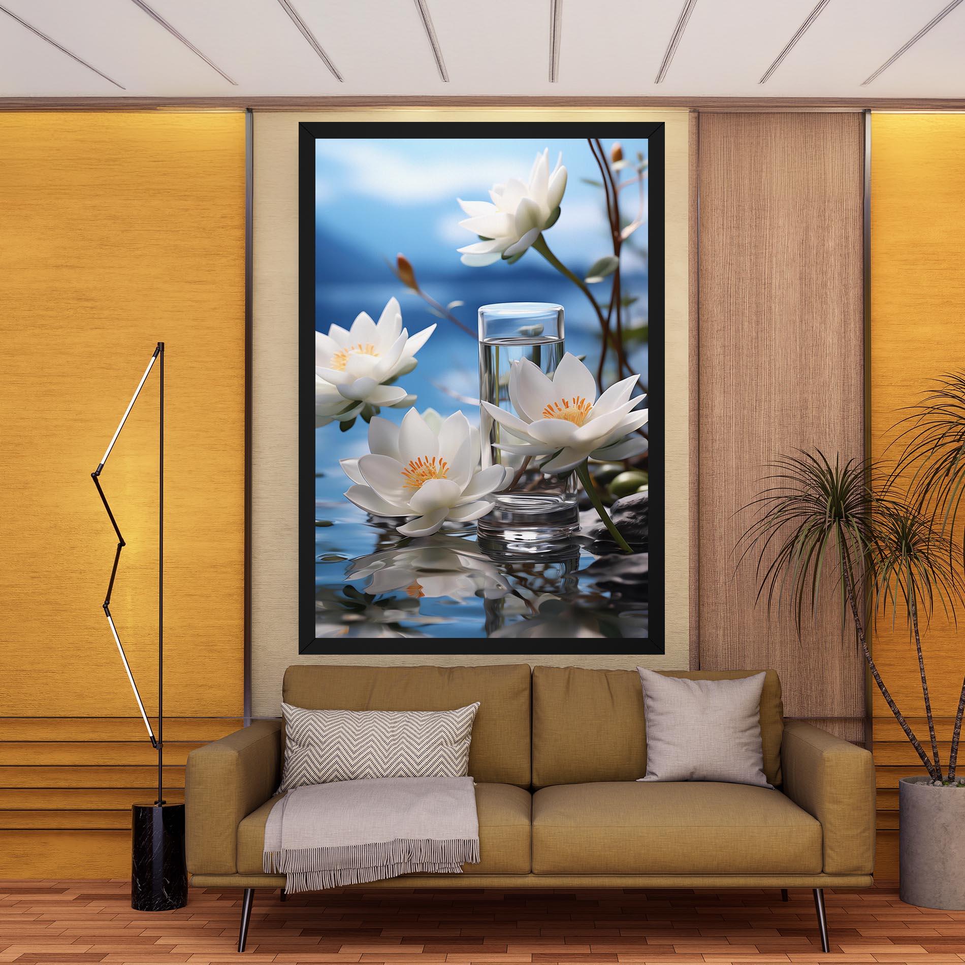 Leinwandbild Flower Water Glass mockup 9