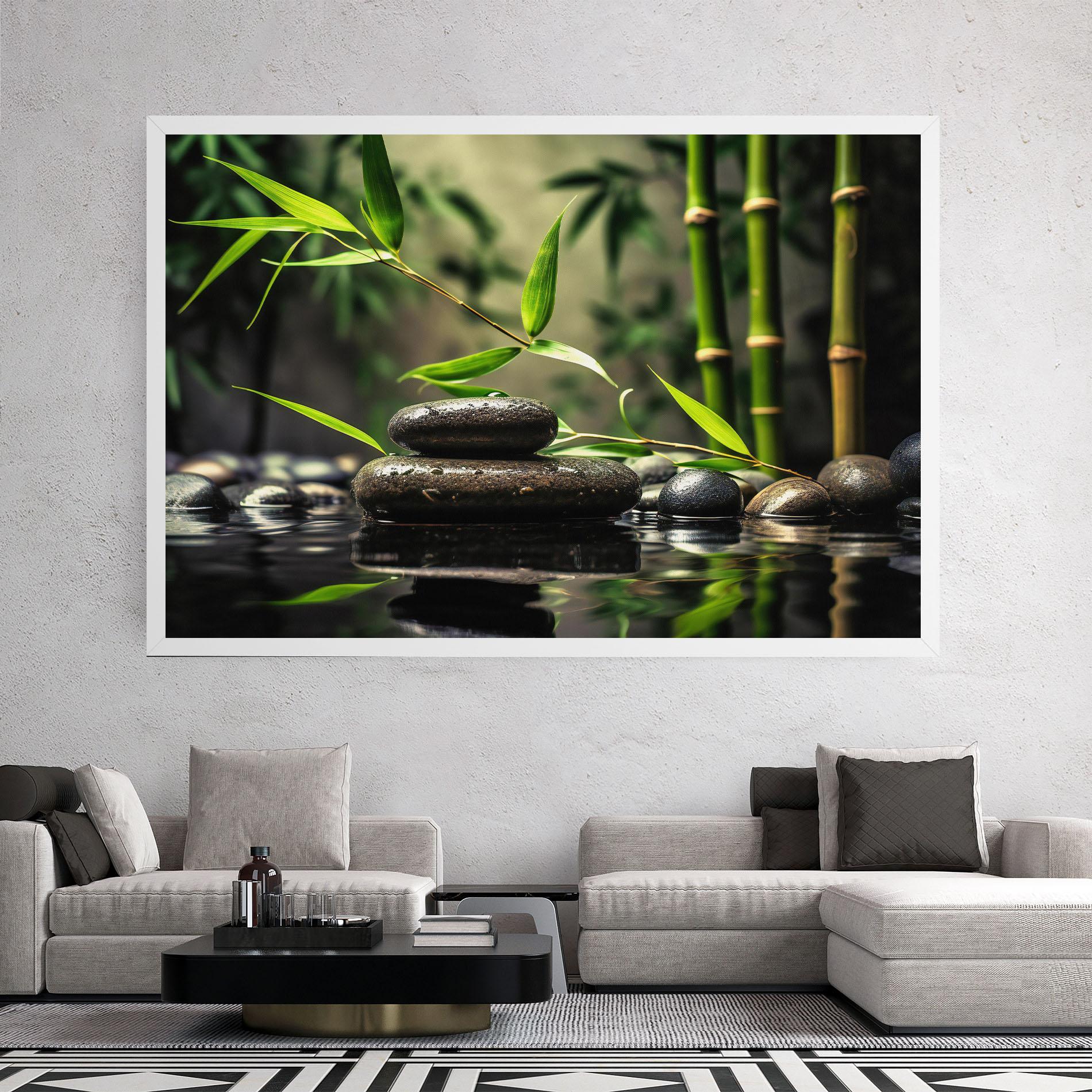 Leinwandbild Bamboo Plant Water mockup 2