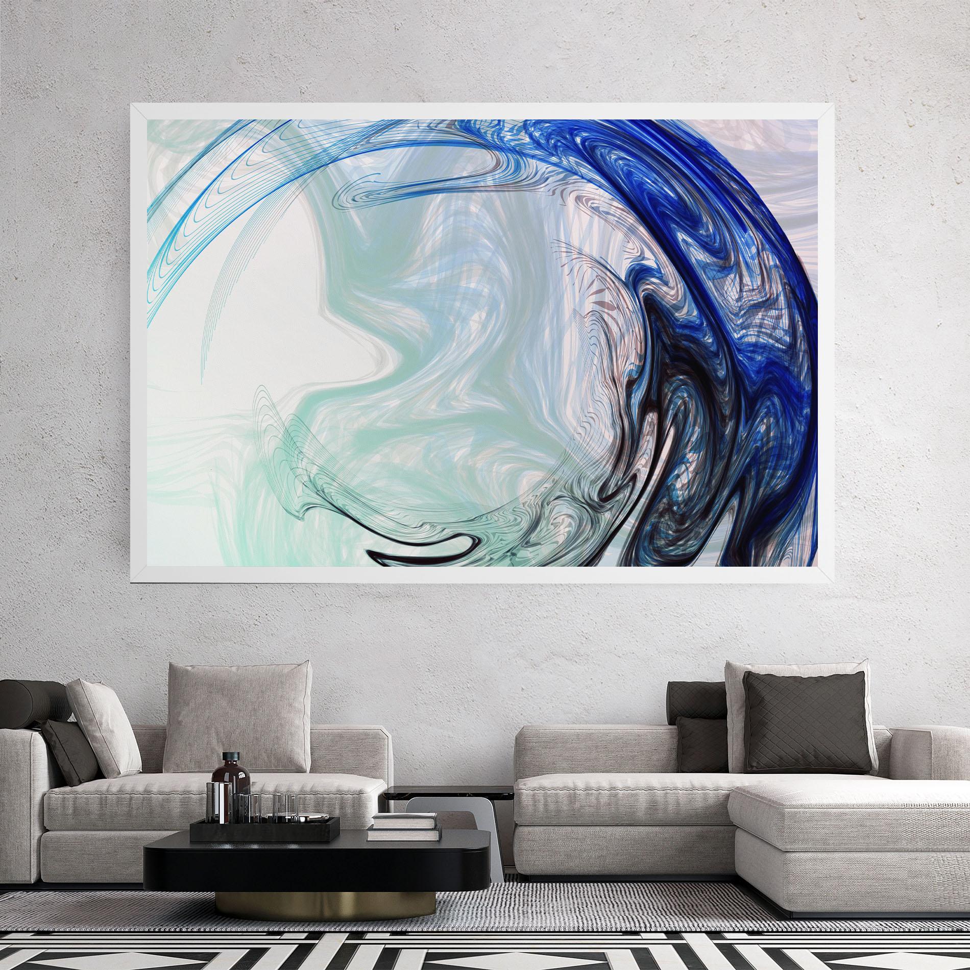 Leinwandbild Blue Black Art mockup 2