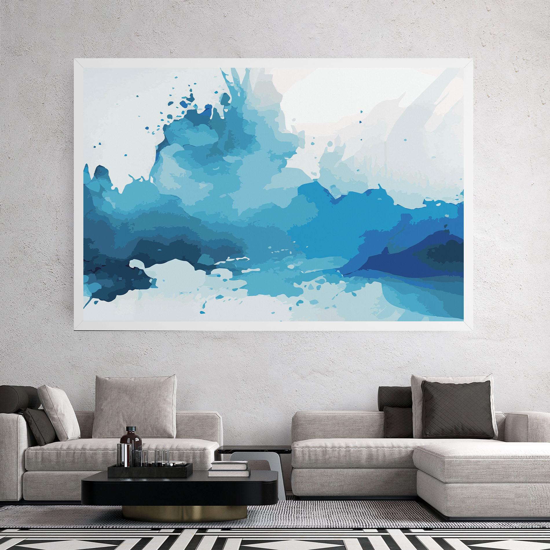 Leinwandbild Blue Water Art mockup 2