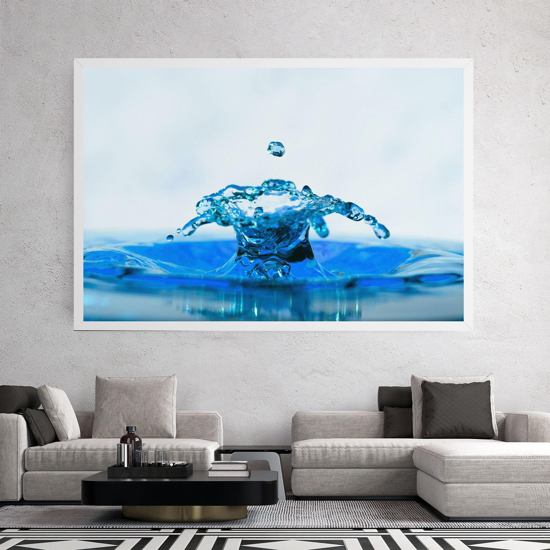 Leinwandbild Blue Water Splash mockup 2