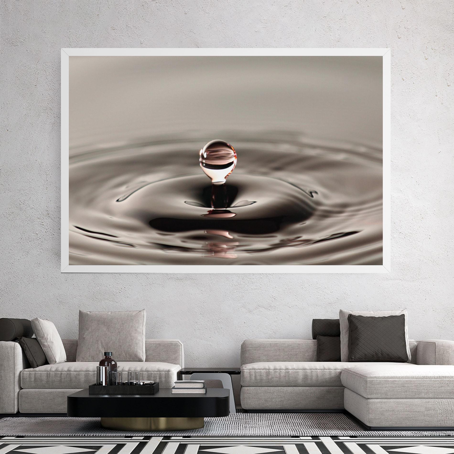 Leinwandbild Close Red Water Drop mockup 2