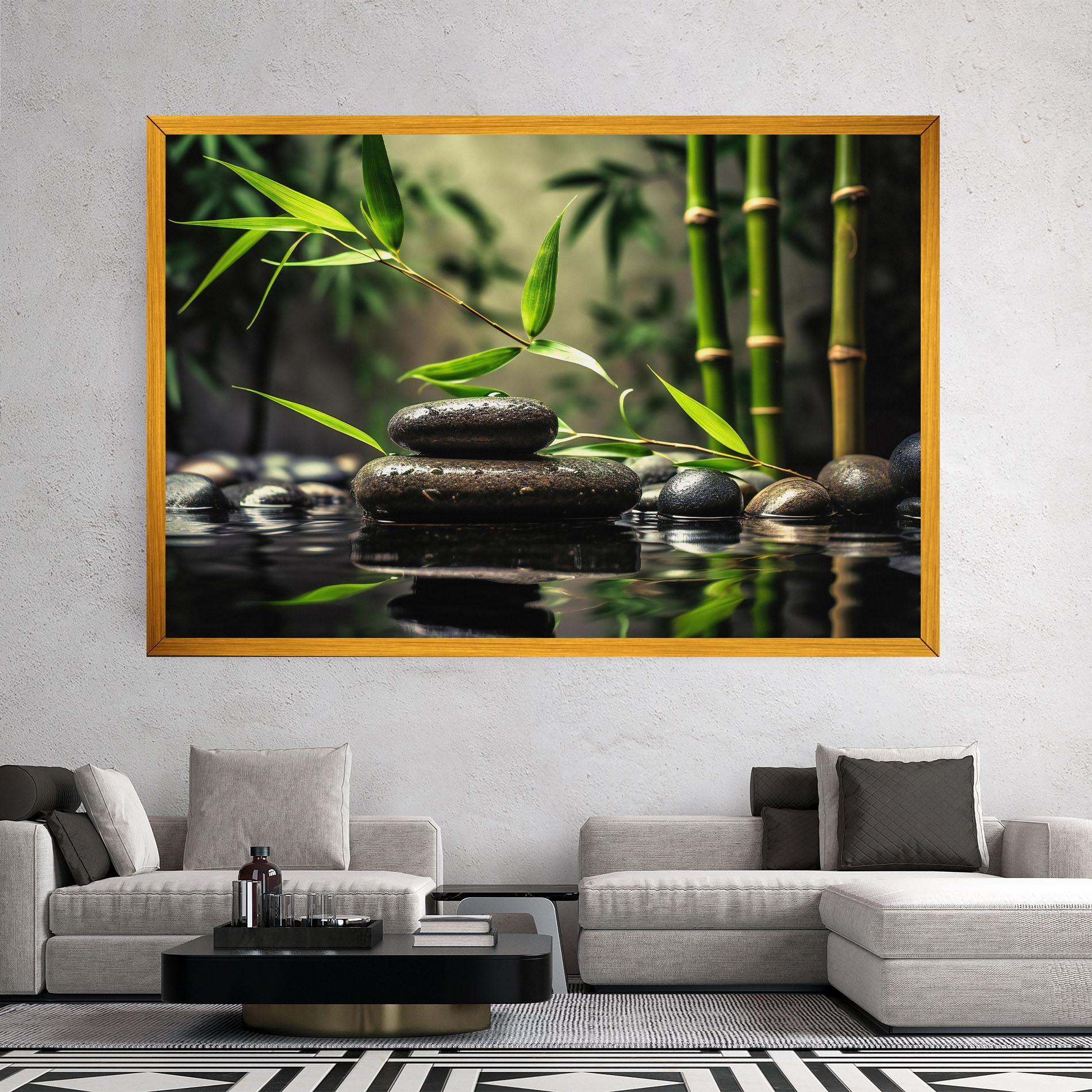 Leinwandbild Bamboo Plant Water mockup 2