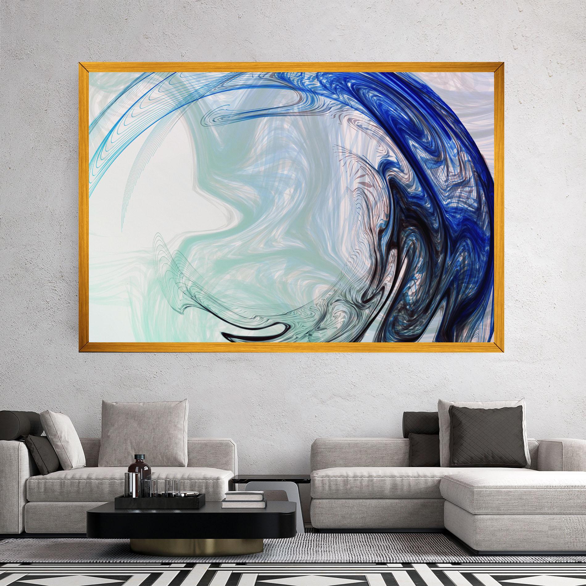 Leinwandbild Blue Black Art mockup 2