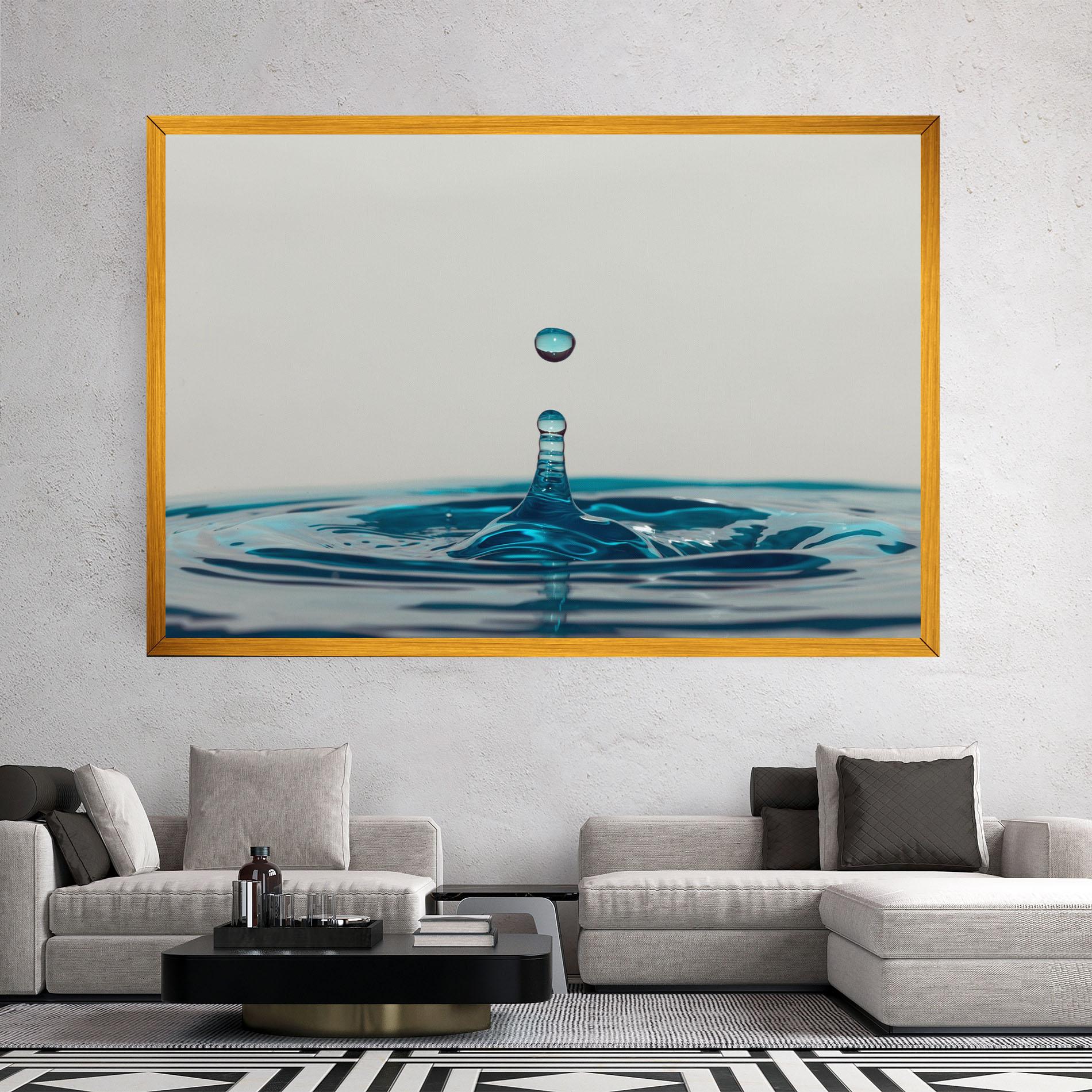 Leinwandbild Blue Water Drop mockup 2