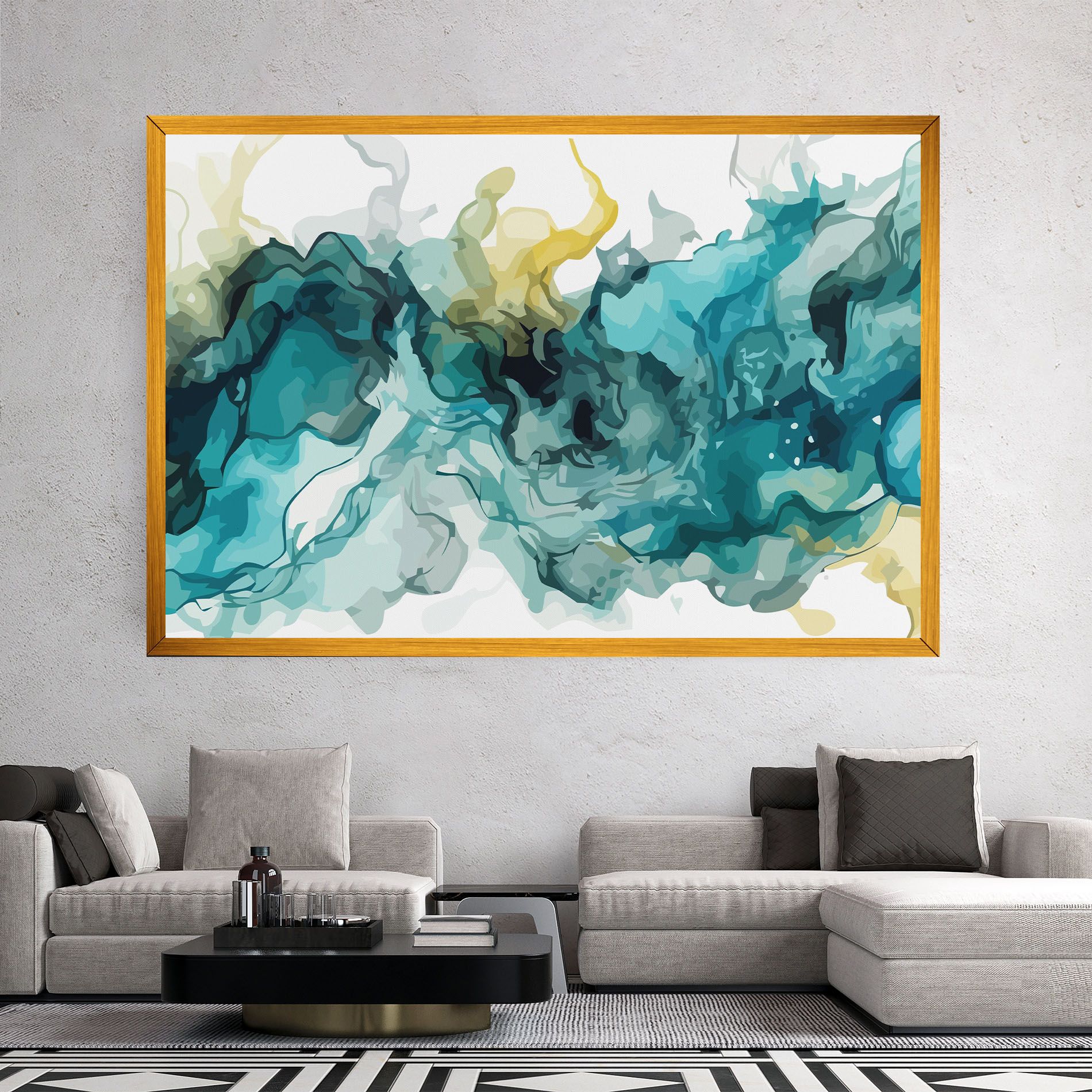 Blue Yellow Art mockup 2