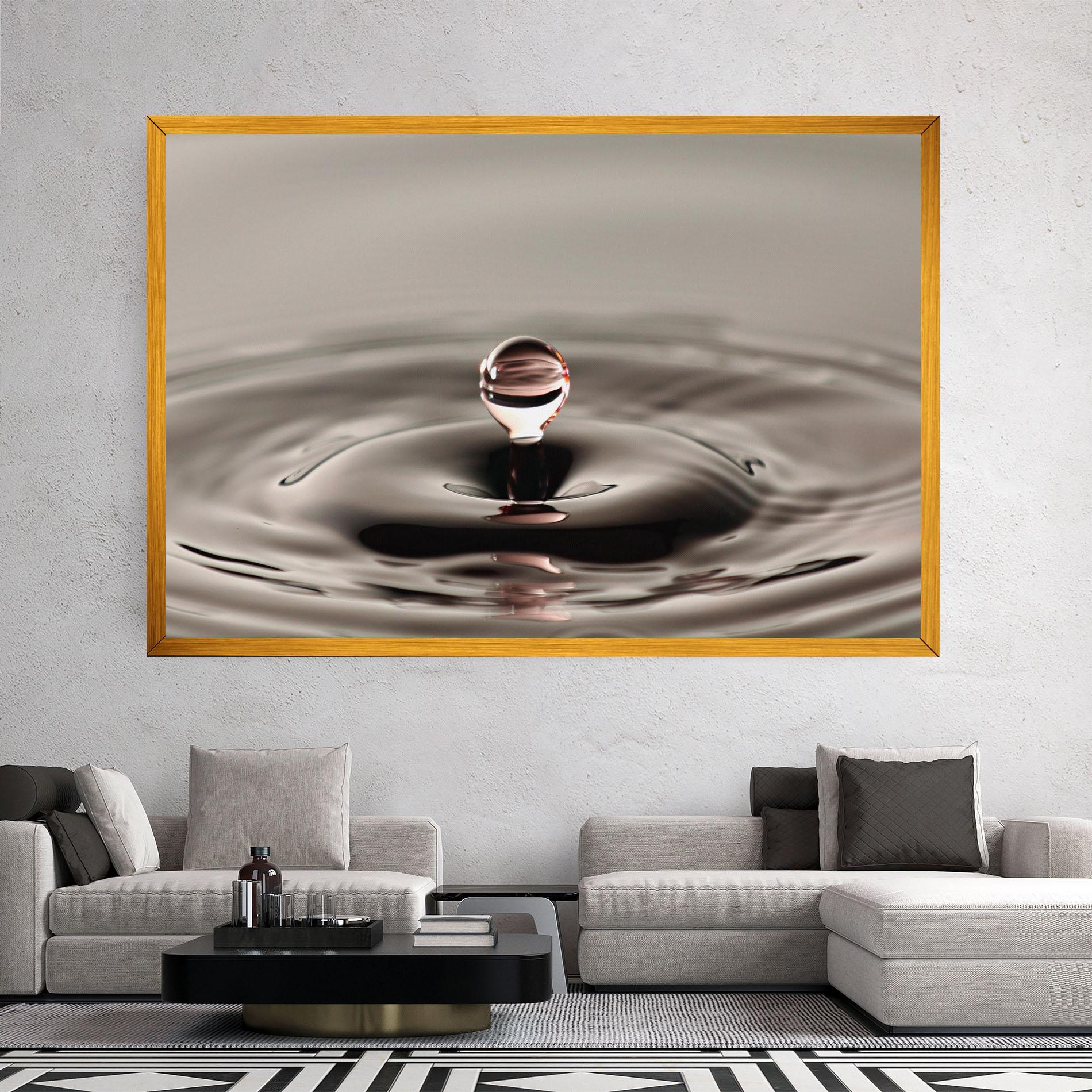 Leinwandbild Close Red Water Drop mockup 2