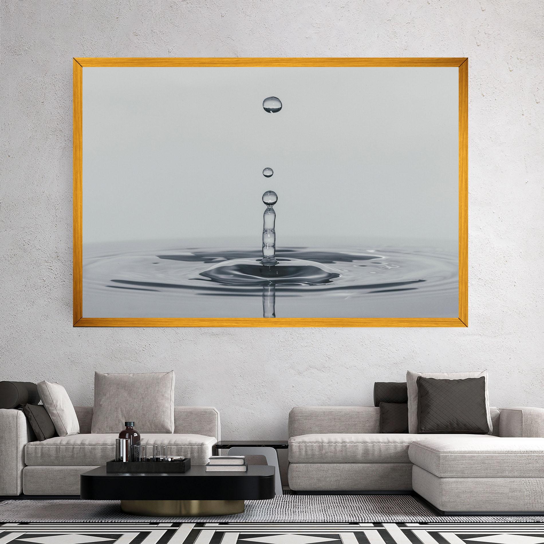 Leinwandbild Grey Water Drop mockup 2