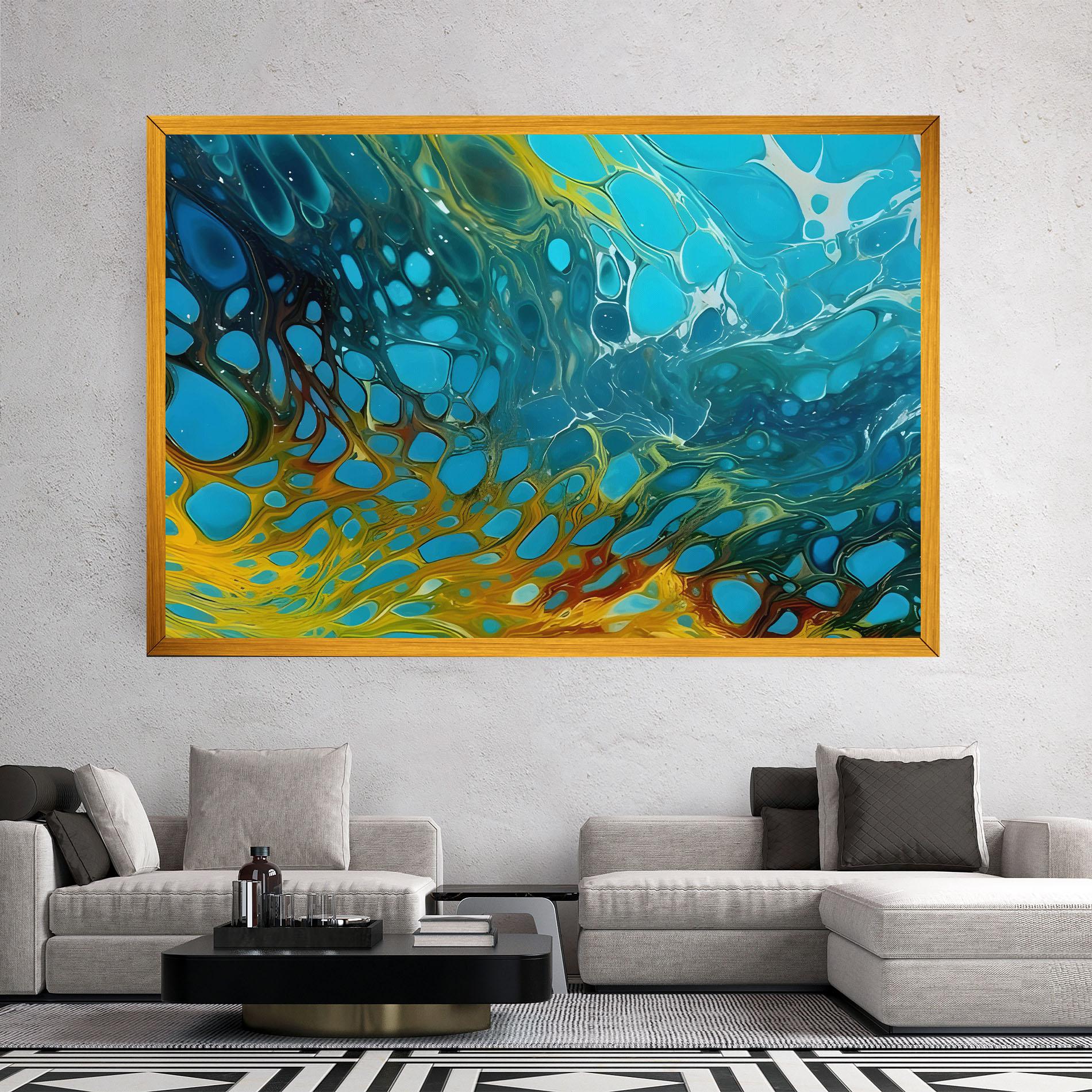 Leinwandbild Yellow Green Ocean mockup 2