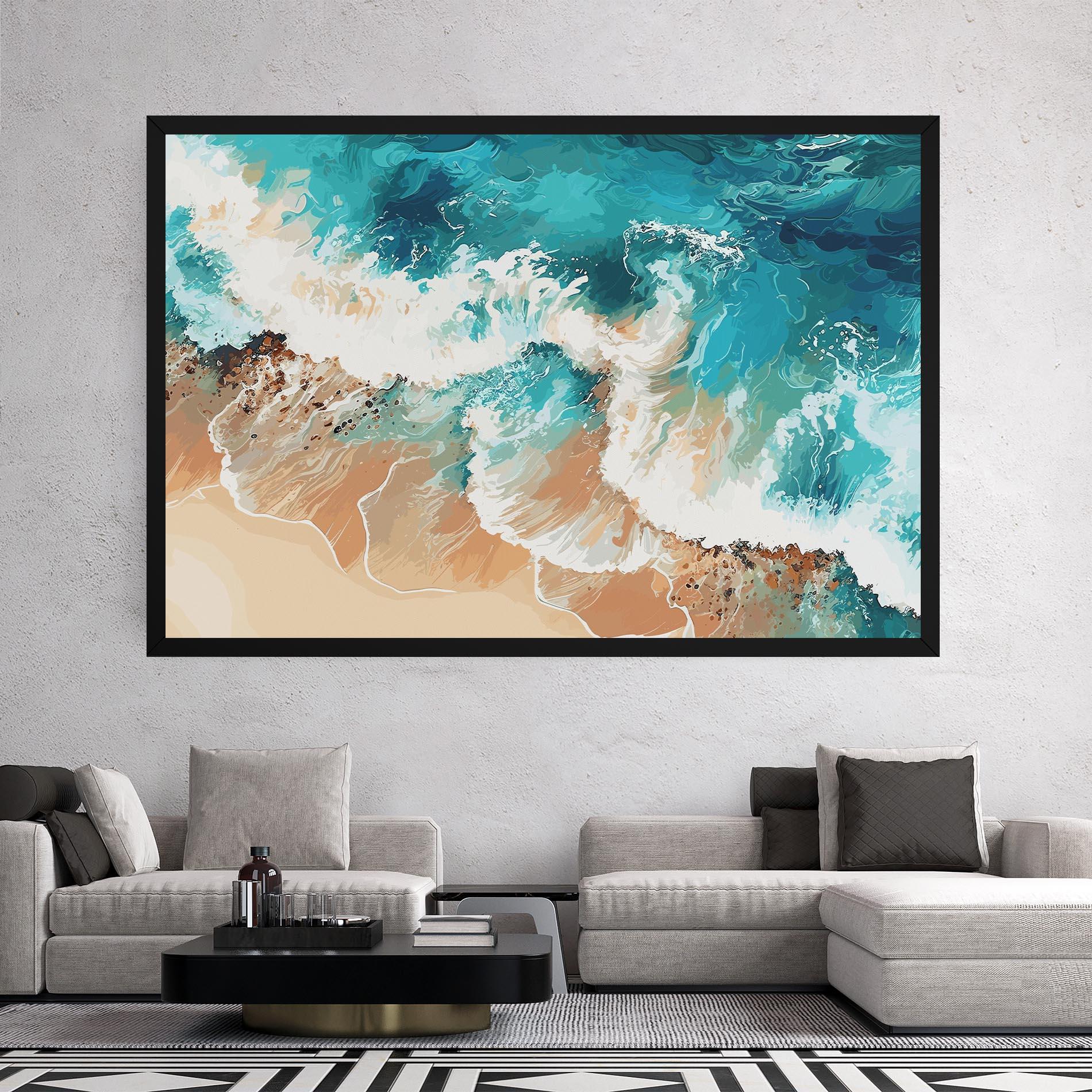 Leinwandbild Artistic Waves mockup 2